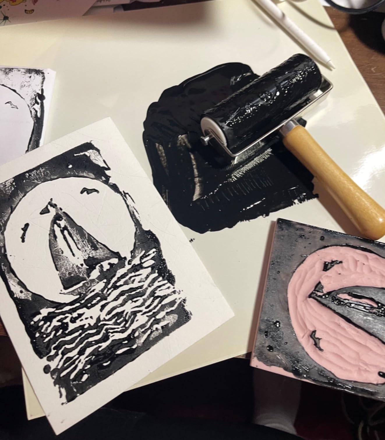 Linocut Kit for Printmaking & Stamp Carving - 4Pcs 4