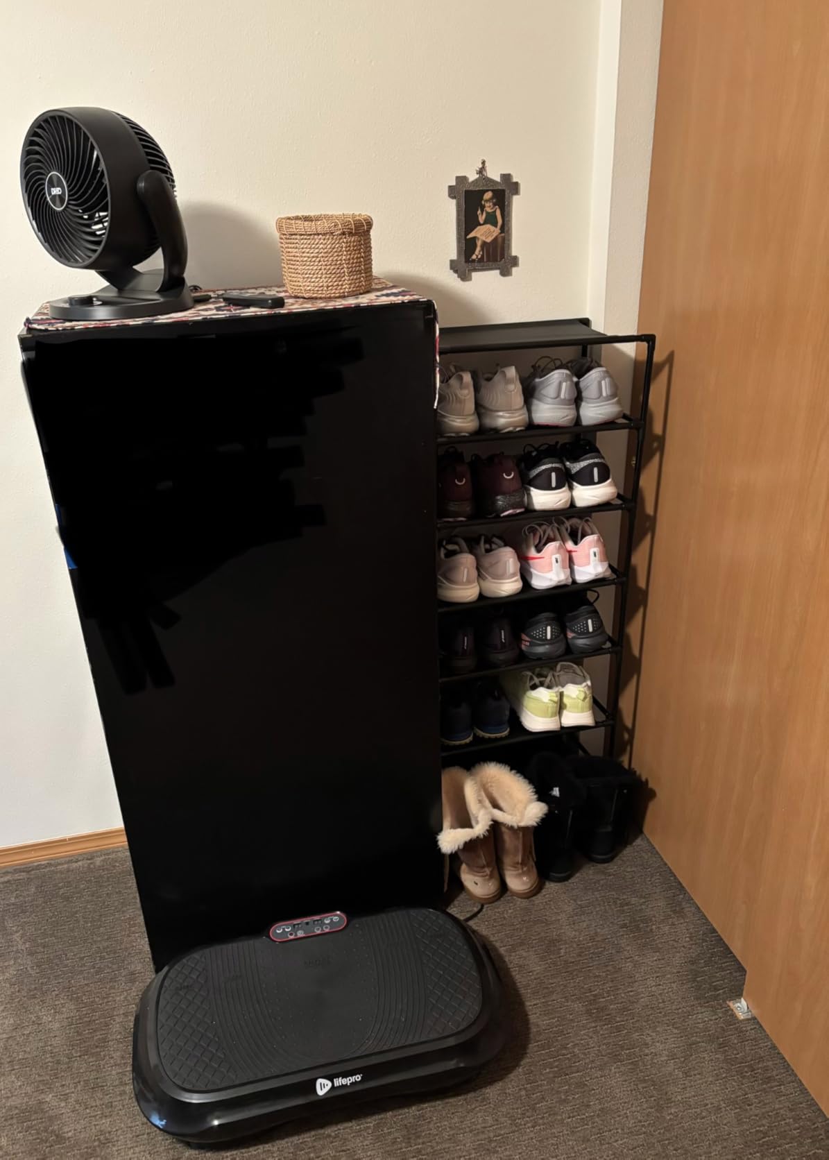 LANTEFUL 10 Tiers Tall Shoe Rack 20-25 Pairs Boots Organizer Storage Sturdy Narrow Shoe Shelf for Entryway, Closets with Hooks, Black customer photo 1