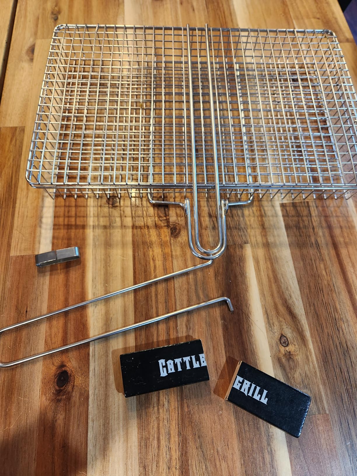 Grill Basket Extra Large, SUS304 Stainless Steel, Portable Folding BBQ Camping Grilling Rack for Fish, Vegetables, Shrimp, Barbeque Griller Cooking Accessories customer photo 2