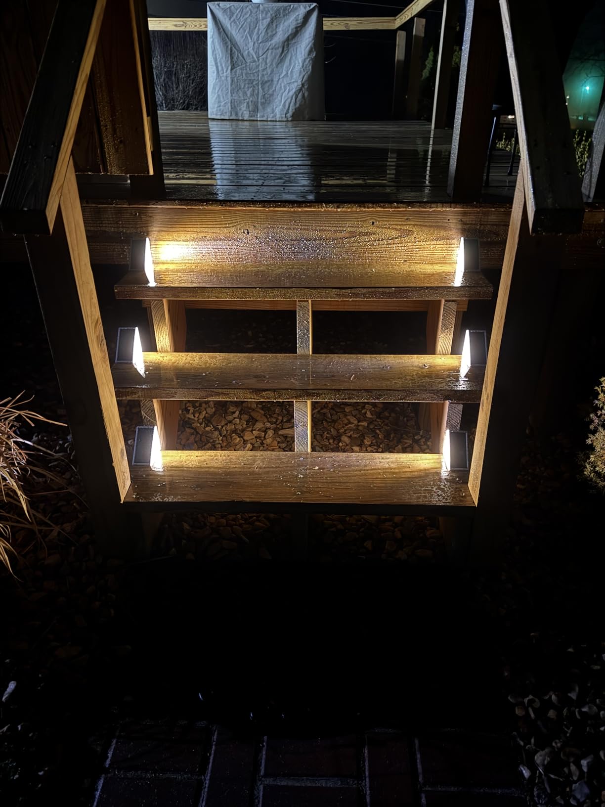 NIORSUN Solar Step Lights, 6 Pack Warm White Solar Stair Lights Outdoor Waterproof IP67 Auto On Off, Solar Lights for Steps, Stair, Patio, Yard, Porch, Front Door, Sidewalk, Deck Decor customer photo 2