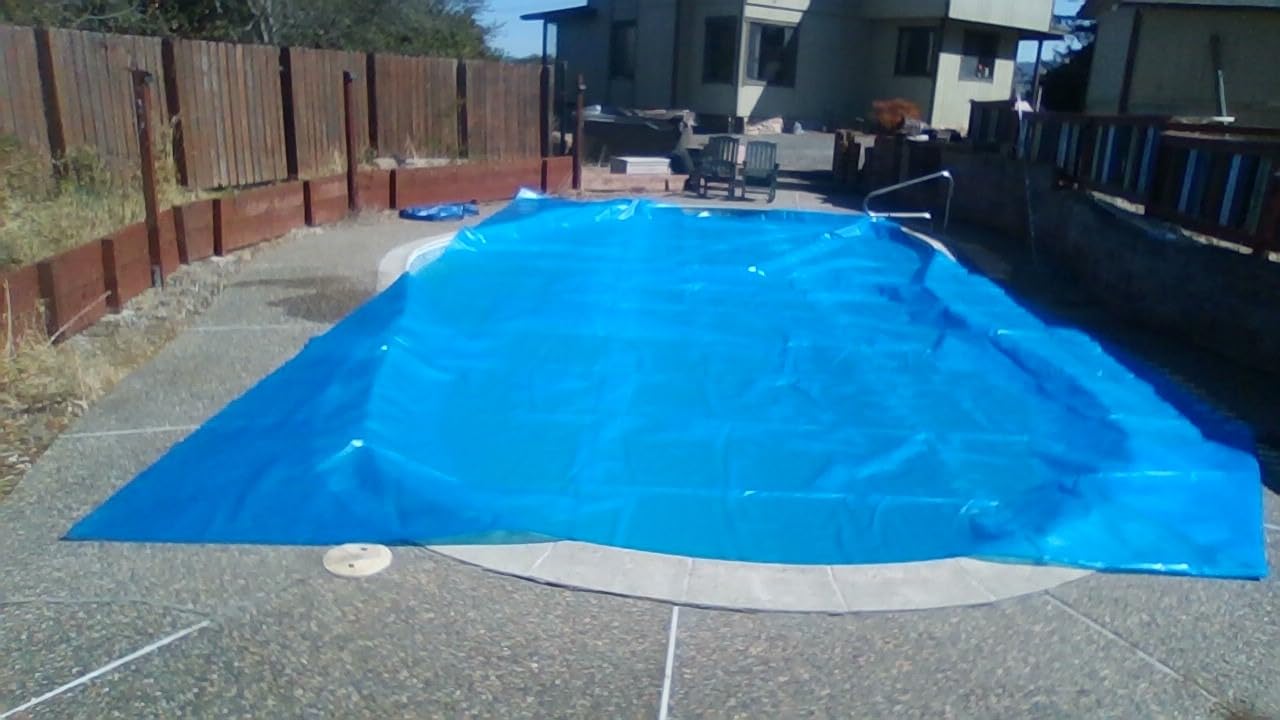 Goplus Pool Cover, 18 x 36 FT Solar Blanket 12 Mil with Carrying Bag for In-Ground and Above-Ground Swimming Pools, Rectangle Hot Tub SPA Thermal Blanket, Blue Bubble customer photo 2