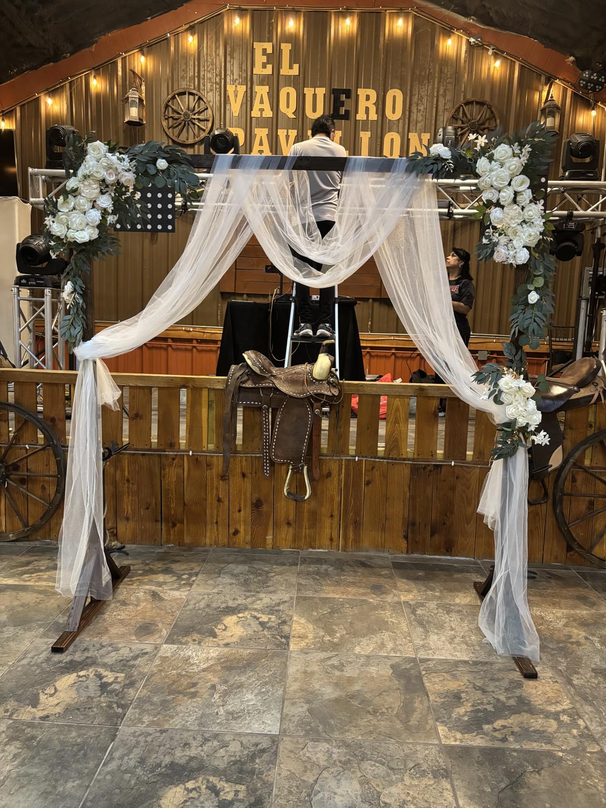 7.2FT Wooden Wedding Arch Square Wood Arches Arbor Backdrop Stand for Ceremony Indoor Outdoor Wedding Party Proposal Scene Garden Beach Forest Rustic Boho Decoration customer photo 2