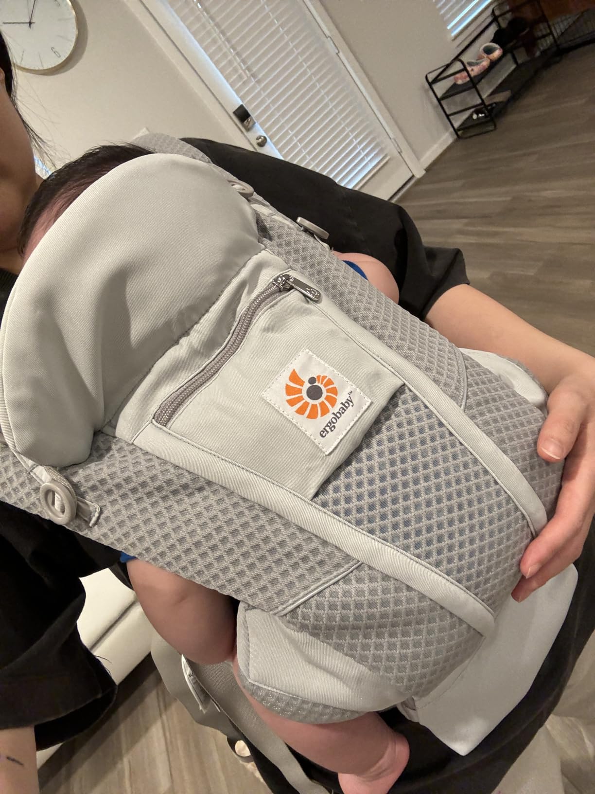 Ergobaby Omni Breeze Baby Carrier - All Carry Positions Breathable Mesh Newborn to Toddler with Enhanced Lumbar Support & Airflow (7-45 lbs), Onyx Blooms customer photo 2