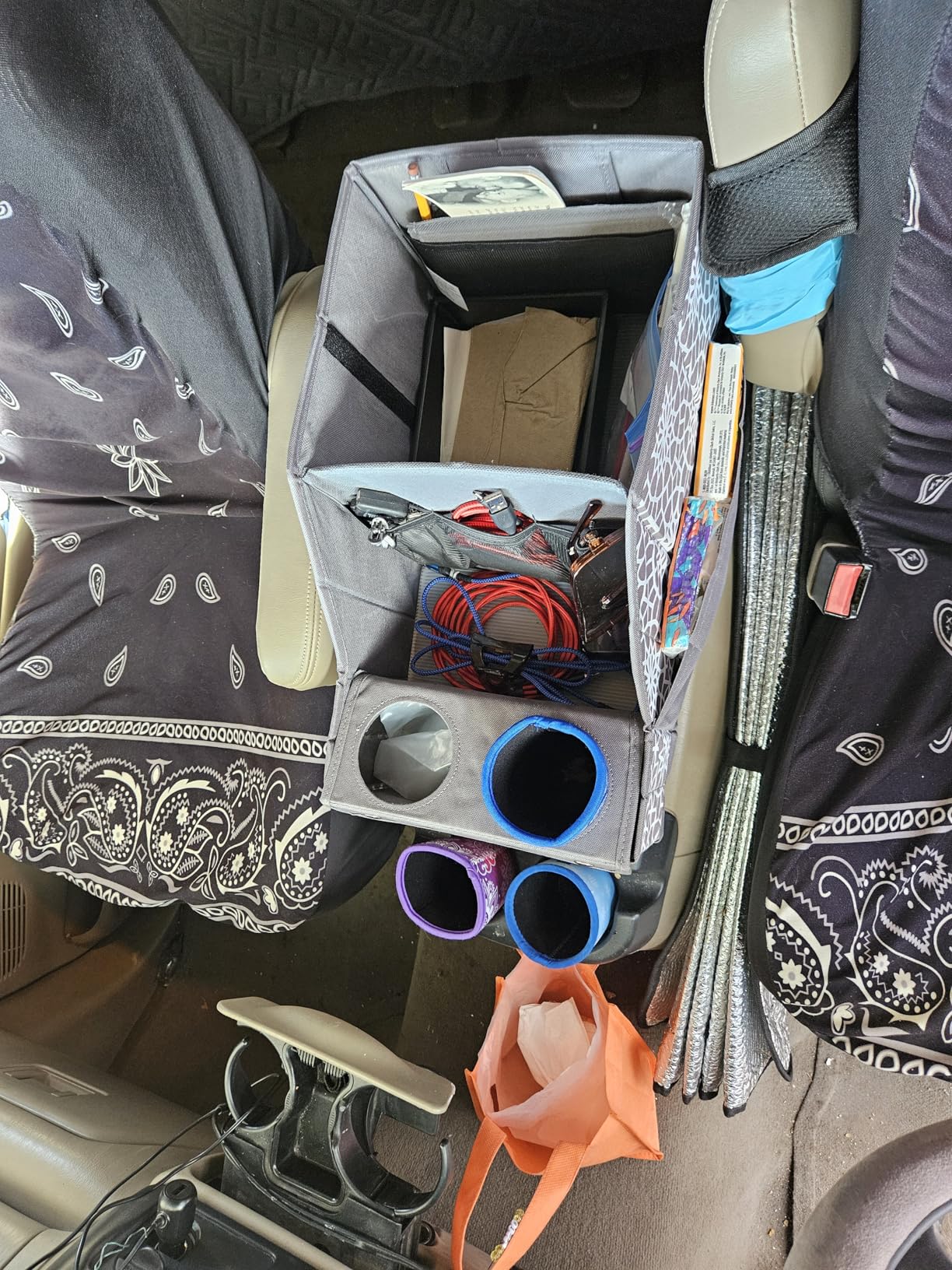 MULISOFT Car Seat Organizer- Backseat Car Organizer with 11 Storages Compartments and 2 Cup Holders, Organizers and Storage, Front Seat for Travel Kids,Black customer photo 2