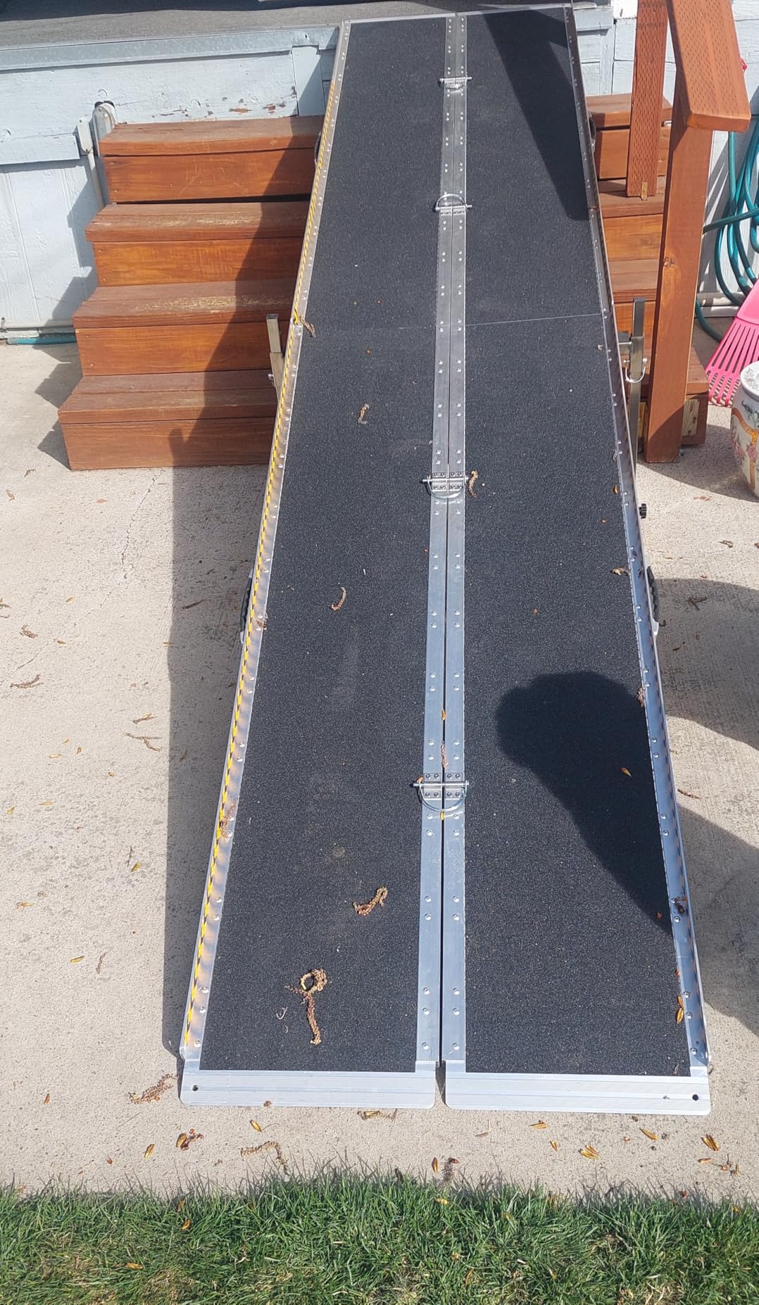 VNN Portable Wheelchair Ramp 5FT, Seamless Non-Slip Aluminum Ramps for Wheelchairs for Home, Handicap Wheelchair Ramps for Home Steps, Aluminum Loading Dock Plates, Black customer photo 1