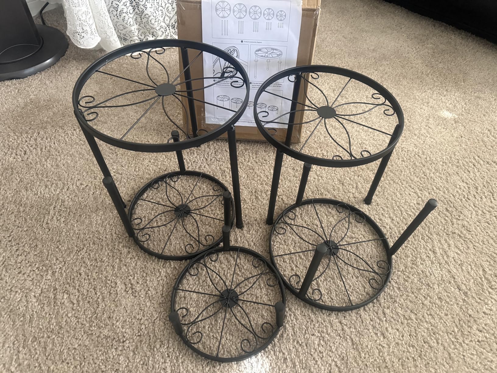 5-Pack Decent Metal Plant Stands, Heavy Duty Flower Pot Stands for Multiple Plant, Anti-Rust Iron Plant Pot Shelf, Decoration Racks for Home Indoor and Outdoor (5 Pack Black) customer photo 2