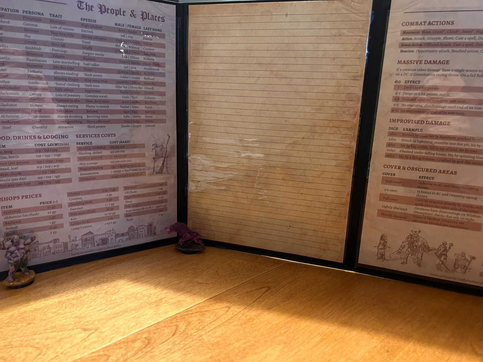 DND DM Screen 5e - D&D Dungeon Master Screen 3D Faux Leather with Customizable Inserts - Dungeons & Dragons GM / Game Master Accessories Gift (Bronze) customer photo 2