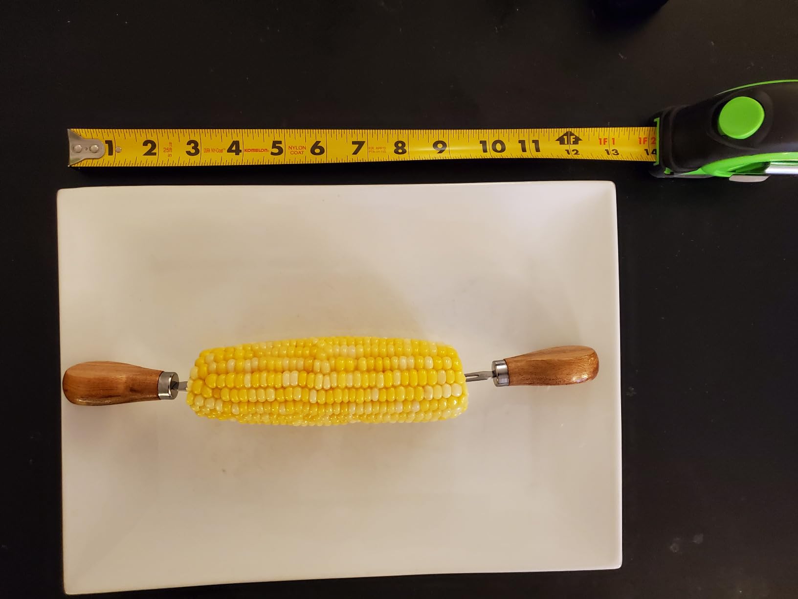 8Pcs/4 Pairs Corn Cob Holders with Big Wooden Handle for Hand Grip, Stainless Steel Forks customer photo 1