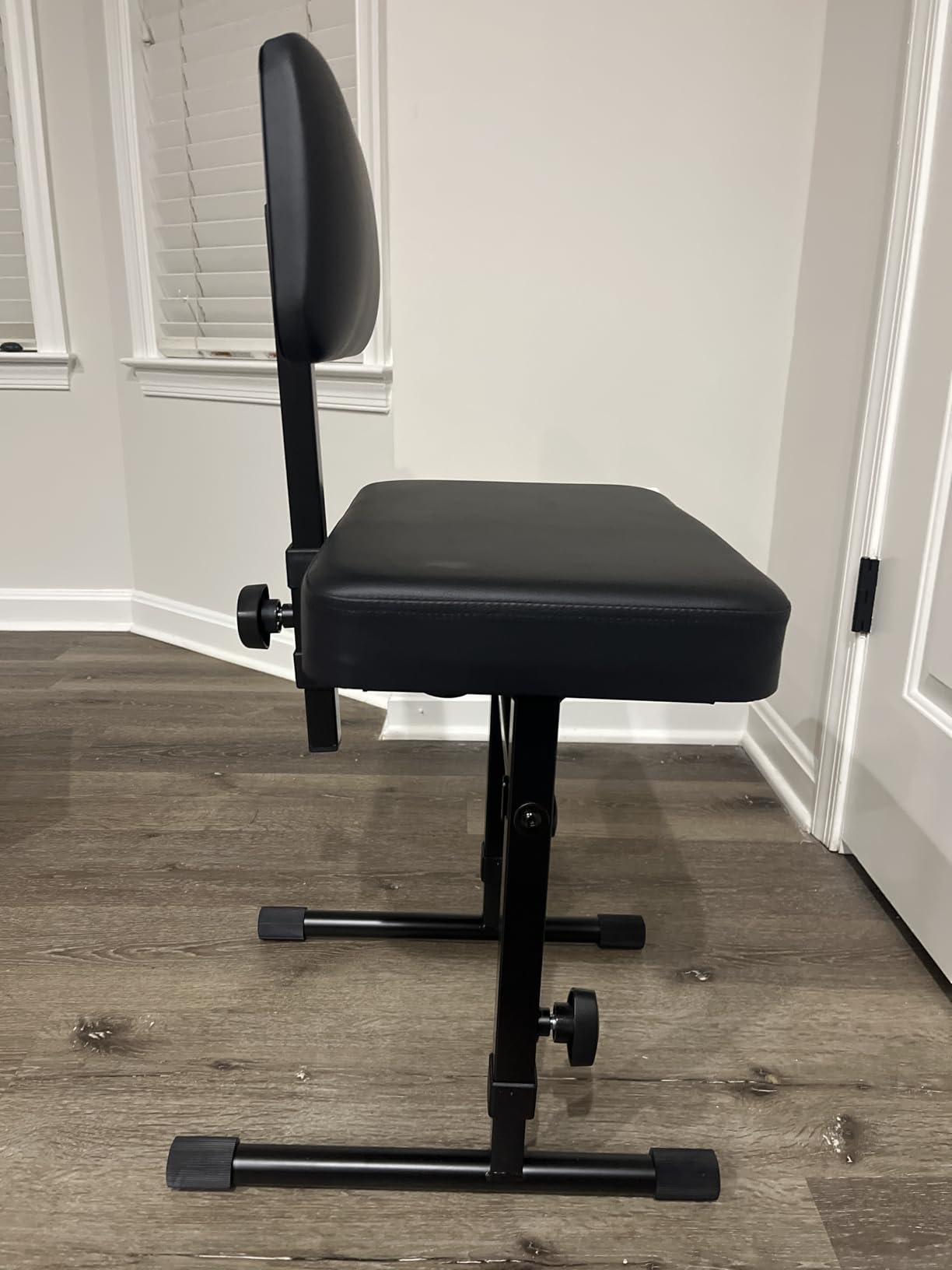 Liquid Stands Piano Bench Adjustable Stool - Music Keyboard Bench with Backrest Seat for Piano Keyboard Stand with Black Padded Cushion for Musicians Piano Stool Chair customer photo 2