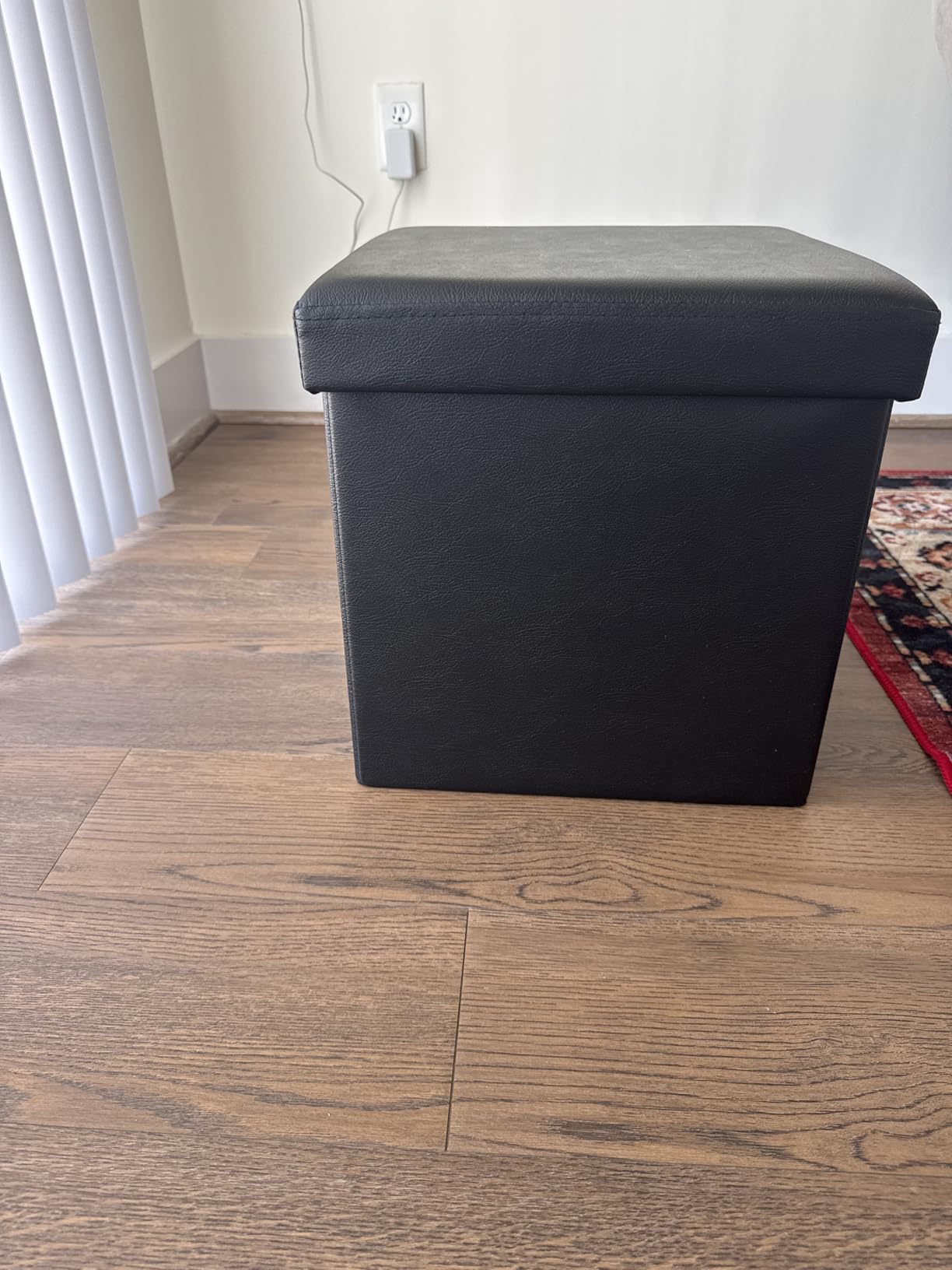SONGMICS Mazie Collection - 43 Inches Folding Storage Ottoman Bench, Ottoman with Storage, Foot Rest Stool, Load 660 lb, Living Room, Bedroom, Entryway, Synthetic Leather, Coffee Brown ULSF070K01 customer photo 2