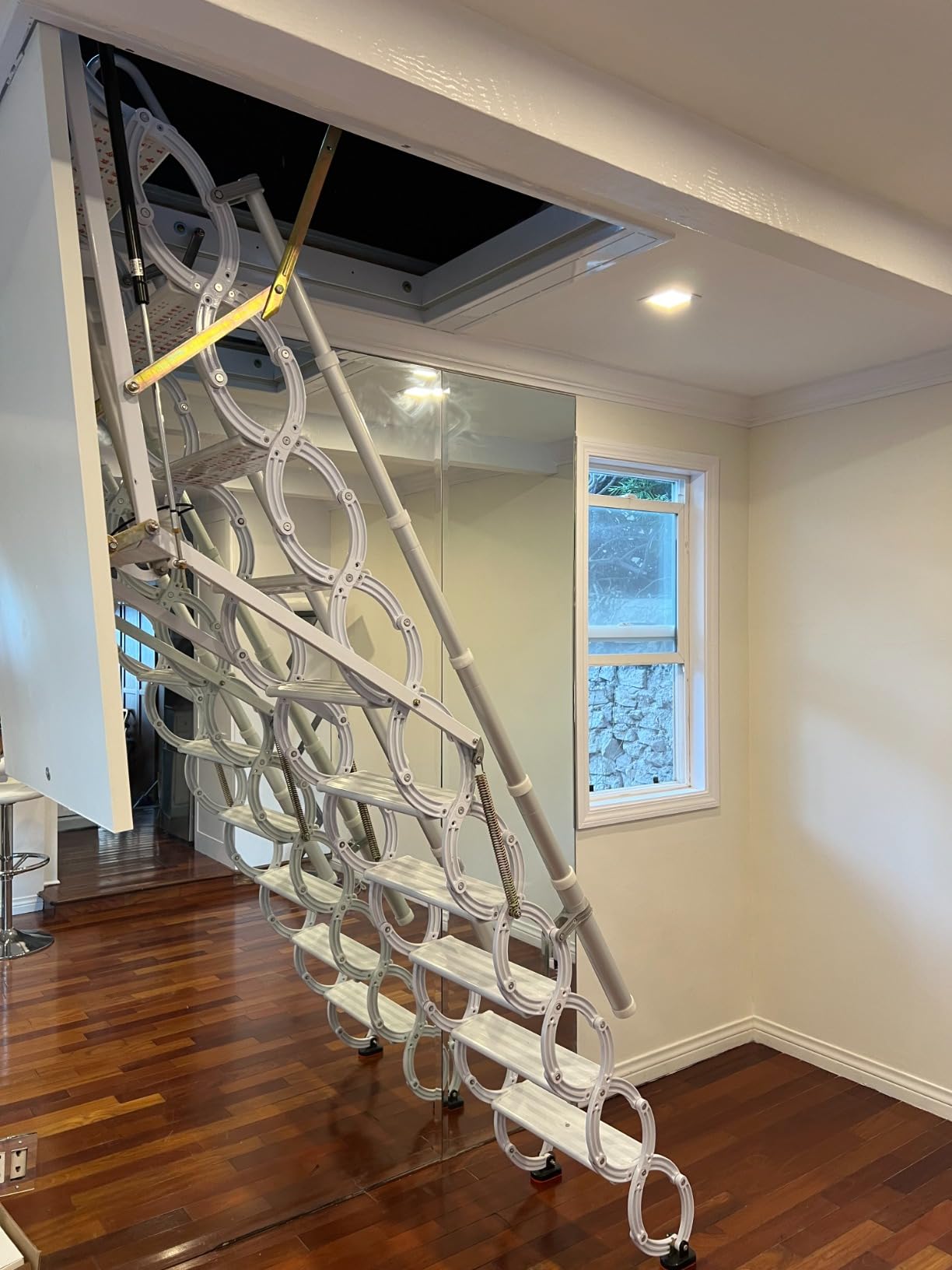 Electric Attic Stairs with Handrails Remote Control Ceiling Folding Telescopic Step-Ladder Hatch Customization (Hole Size:31.49 x 39.37inch - Height:9.84ft) customer photo 1