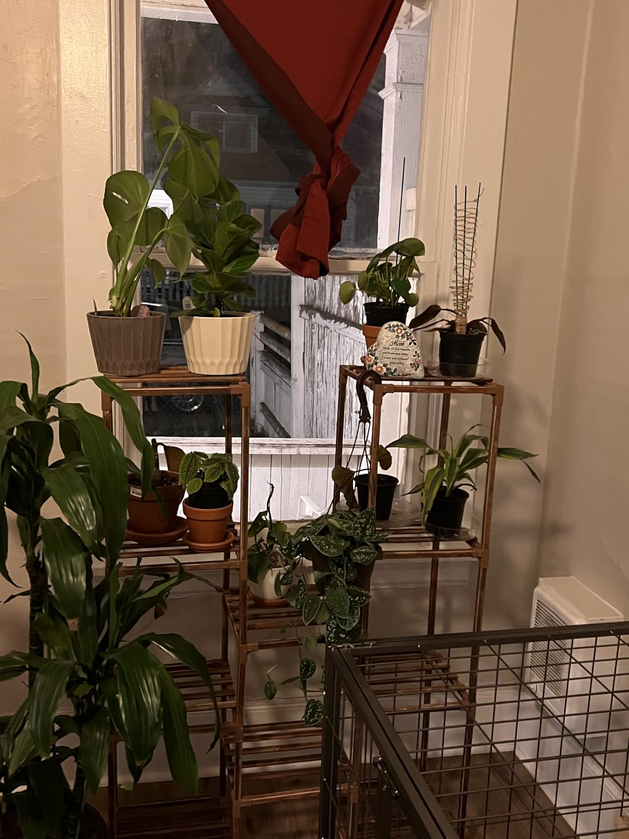 Bamworld Plant Stand Indoor Outdoor Tall Plant Shelf for Multiple Plants Pots Wood Flower Stand Large Flower Holder for Living Room, Patio, Balcony, Garden Decor, Brown customer photo 1