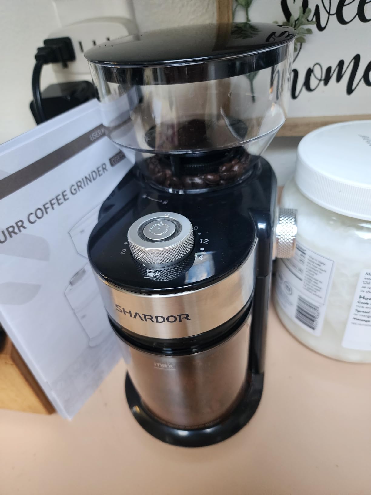 SHARDOR Burr Coffee Bean Grinder Electric, Adjustable Burr Mill with 16 Precise Grind Setting for 2-14 Cup, Silver customer photo 2