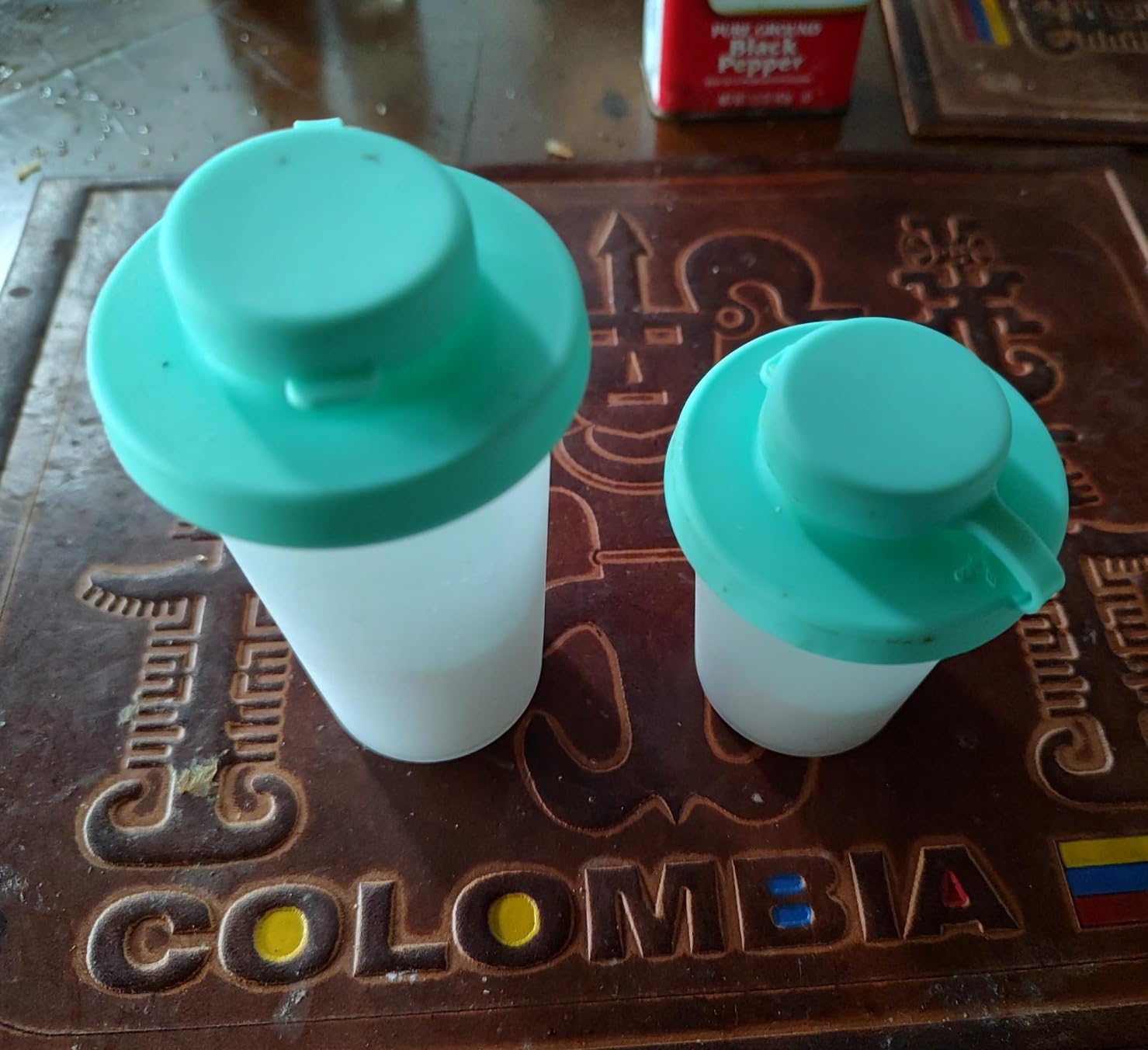 Sophico Small Salt and Pepper Shakers Set with Moisture Proof Sinlicone Lids, 4.5oz Mini Spice Shaker to go for Camping Travel Picnic Lunch Boxes (Mint & Grey, Medium & Large) customer photo 1