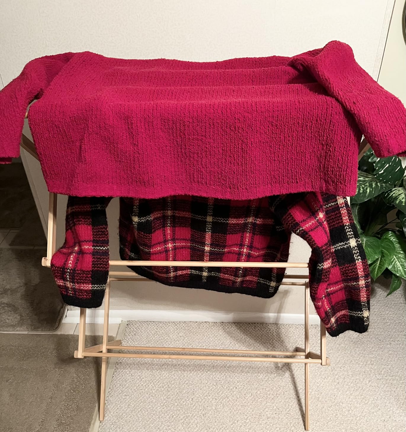 Honey-Can-Do Collapsible Bamboo Drying Rack - Sturdy & Foldable Laundry Drying Rack, Space-Saving & Portable Clothes Rack for Air-Drying Clothes, Towels, Blankets & Delicates, Indoor & Outdoor Use customer photo 2