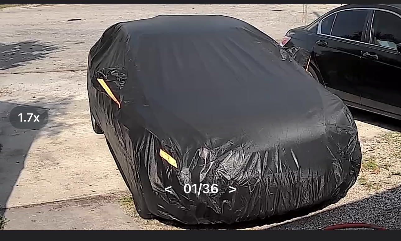 Kayme 7 Layers Car Cover Custom Fit for Dodge Challenger SXT SRT R/T GT Demon Hellcat (2008-2025) Waterproof All Weather for Automobiles, Outdoor Full Cover Rain Sun UV Protection.Black customer photo 2