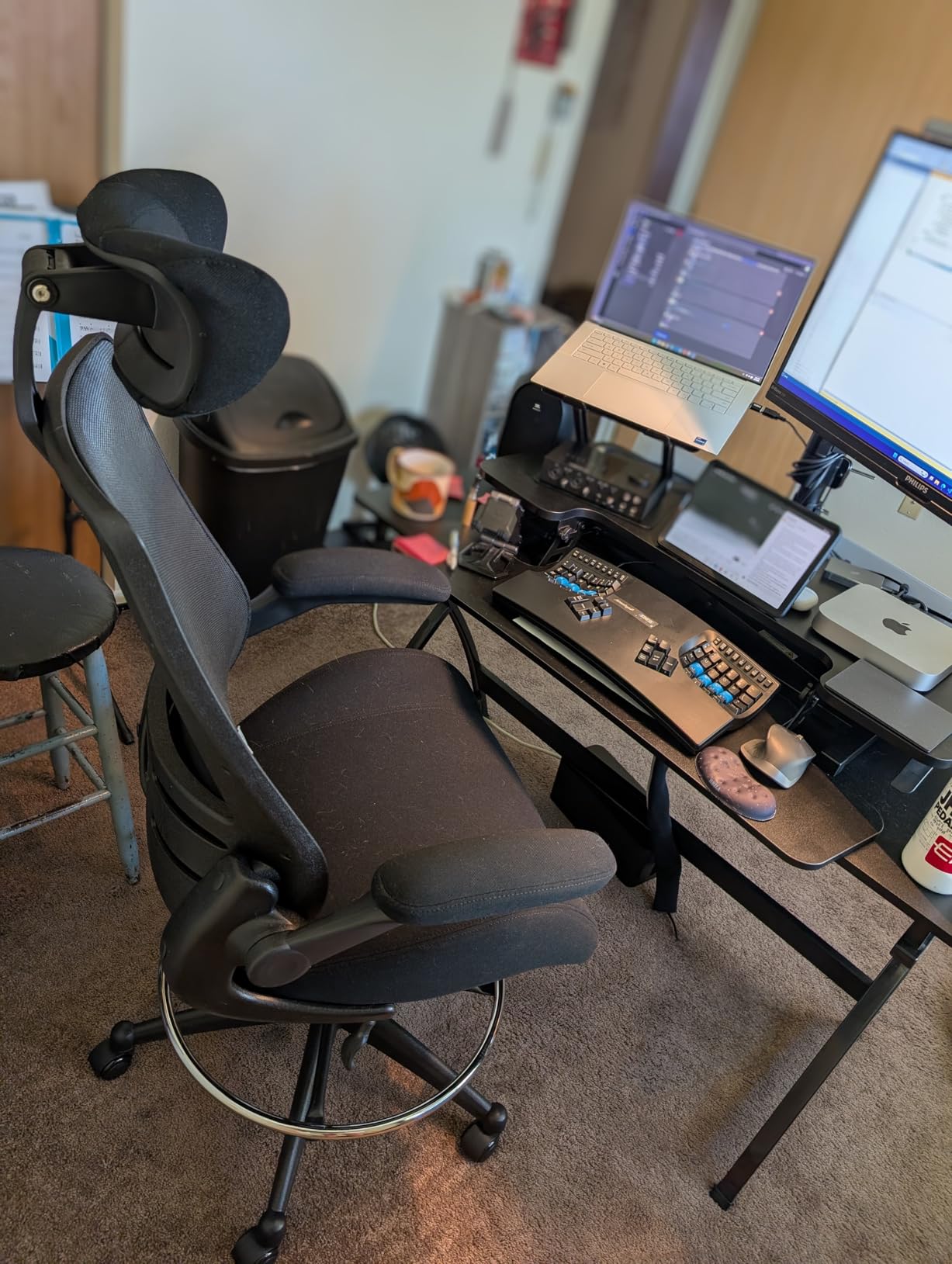 BOLISS Drafting Office Chair 400lbs High Back Wide Standing Desk Chair Comfortable with Flip up Armrests Lumbar Support Adjustable Big Footrest Ring customer photo 1