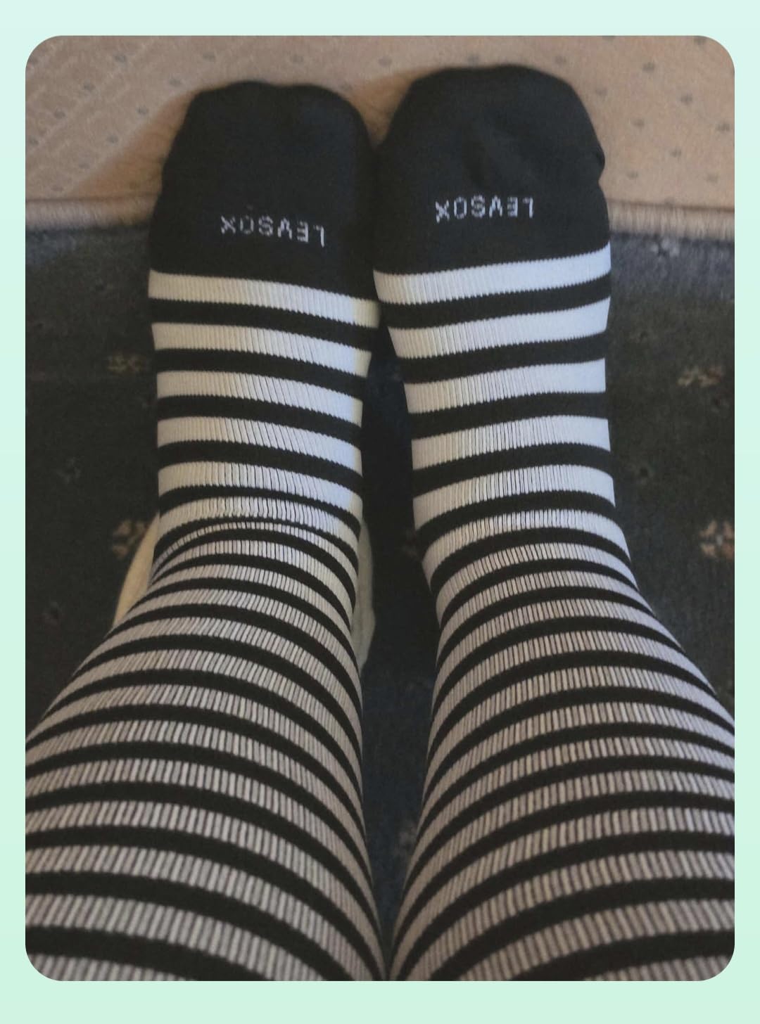 LEVSOX Plus Size Compression Socks for Women Men Wide Calf Extra Large 15-20 mmHg Knee High Sock for Nurses Pregnant Travel customer photo 1