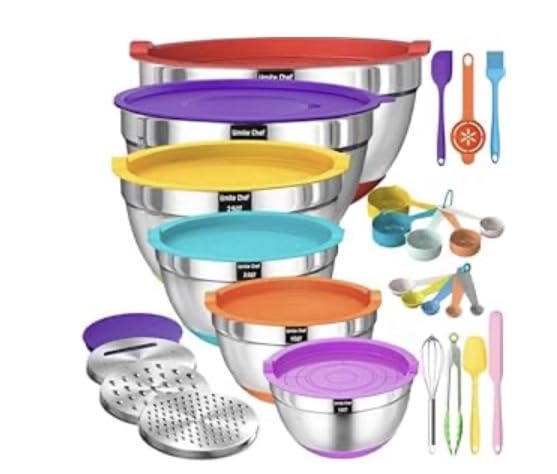 Mixing Bowls with Airtight Lids Set, 26PCS Stainless Steel Bowls with Grater Attachments, Non-Slip Bottoms customer photo 1