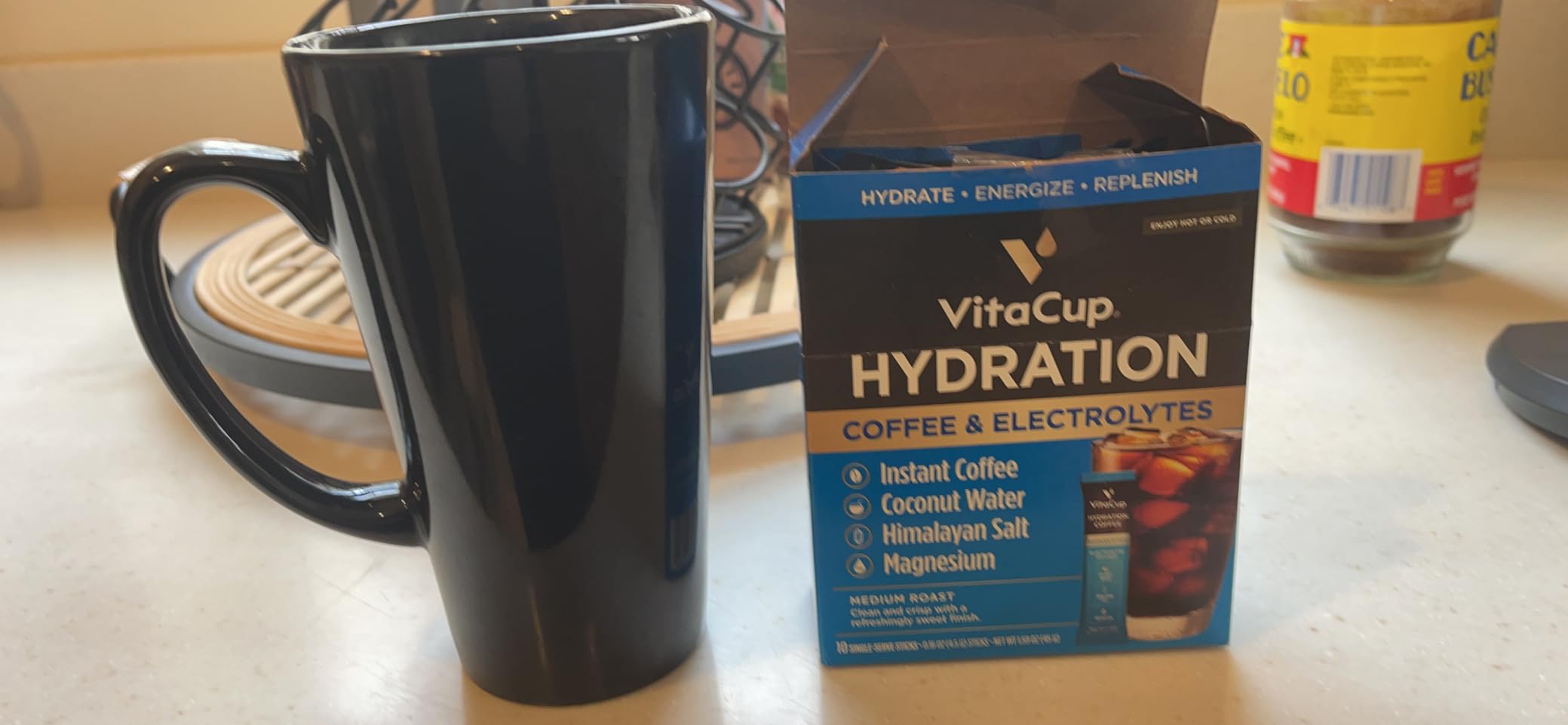 VitaCup Hydration Coffee Packets, The First Coffee That Hydrates You w/Electrolytes, Coconut Water, Pink Himalayan Salt, Magnesium, Medium Roast, Instant Coffee in Single Serve Sticks, 10 Ct customer photo 2