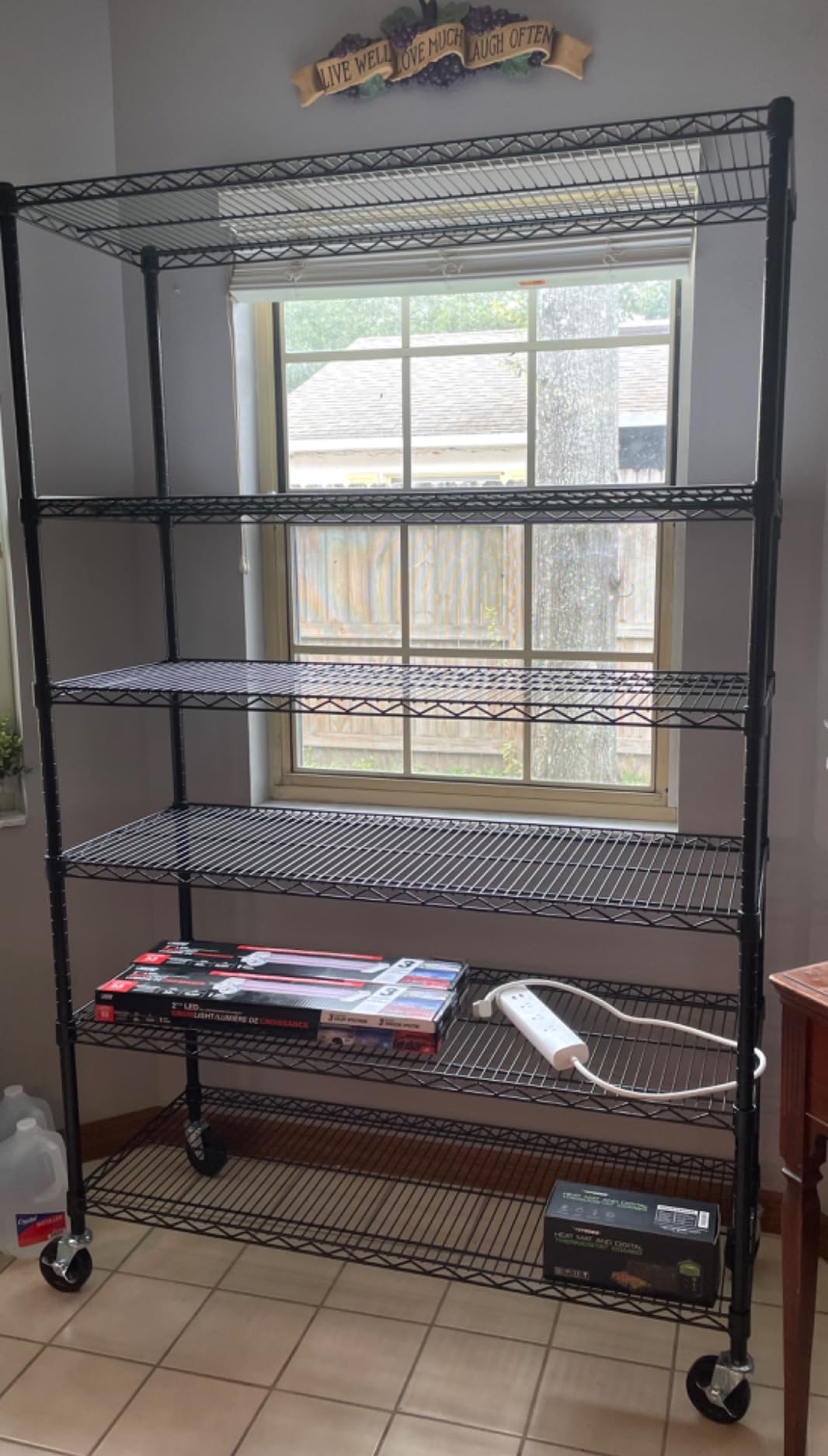 CAPHAUS NSF Commercial Grade Heavy Duty Wire Shelving with Wheels, Leveling Feet & Liners, 60 x 18 x 76 4-Tier customer photo 2