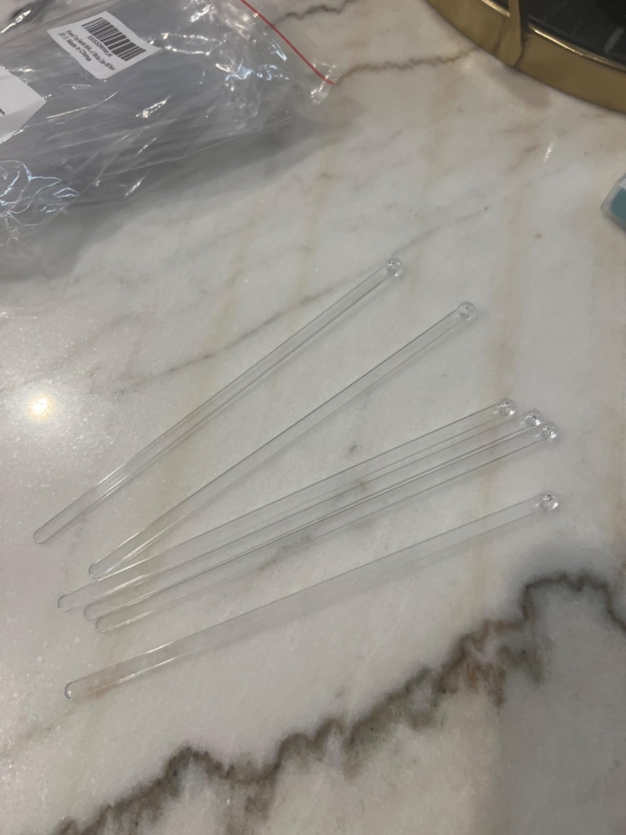 Round Top Swizzle Sticks Stirrer Disposible Plastic Crystal Swizzle Sticks Clear 100 Pieces customer photo 1
