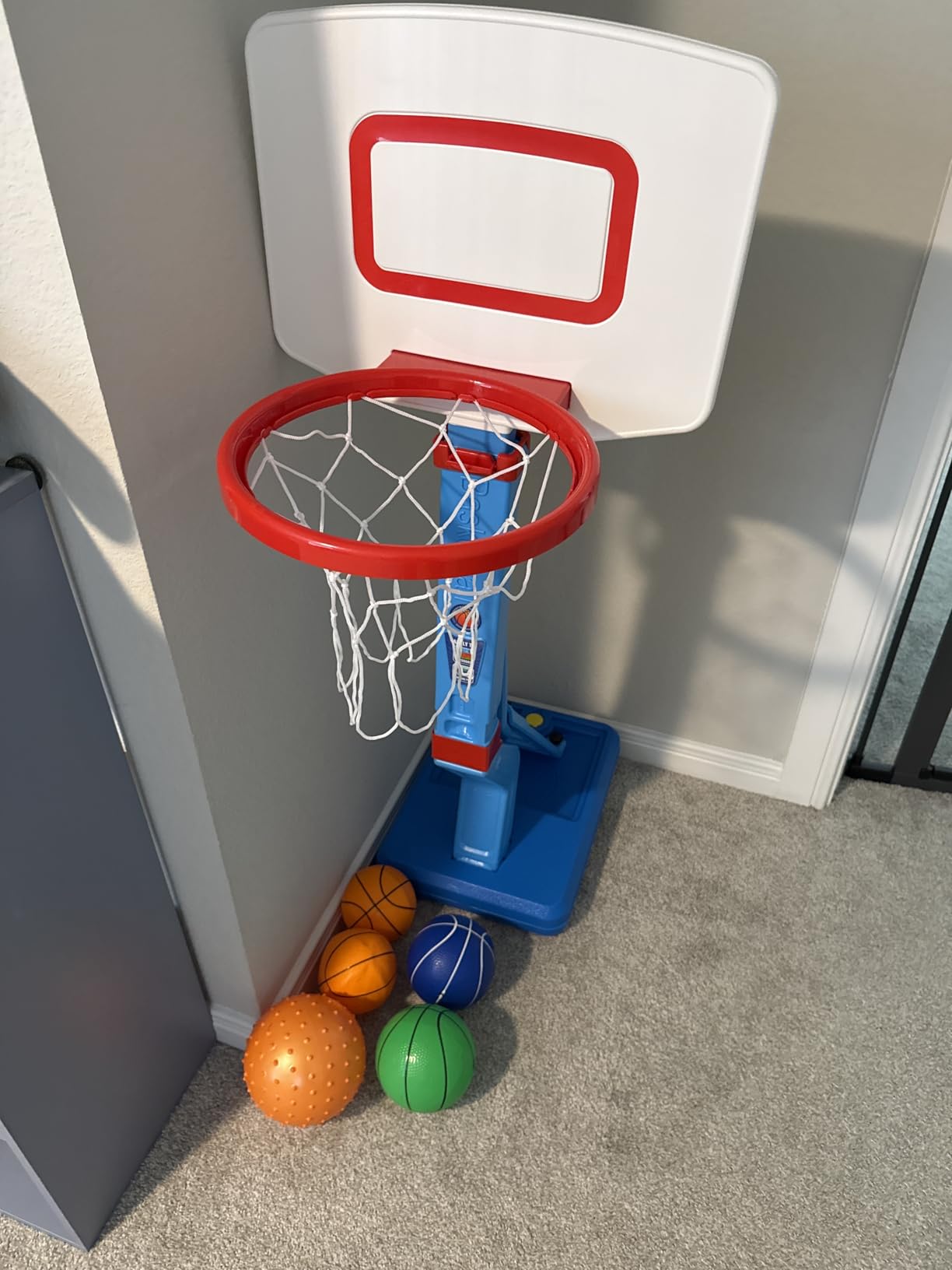 Toddler Basketball Hoop Indoor Mini Adjustable Basketball Goal with Ball Pump Outdoor Toys Backyard Game Outside Pool Basketball Toys for 3 4 Year Old Boy Girl Kid Toy Age 4-8 Birthday Gift customer photo 1