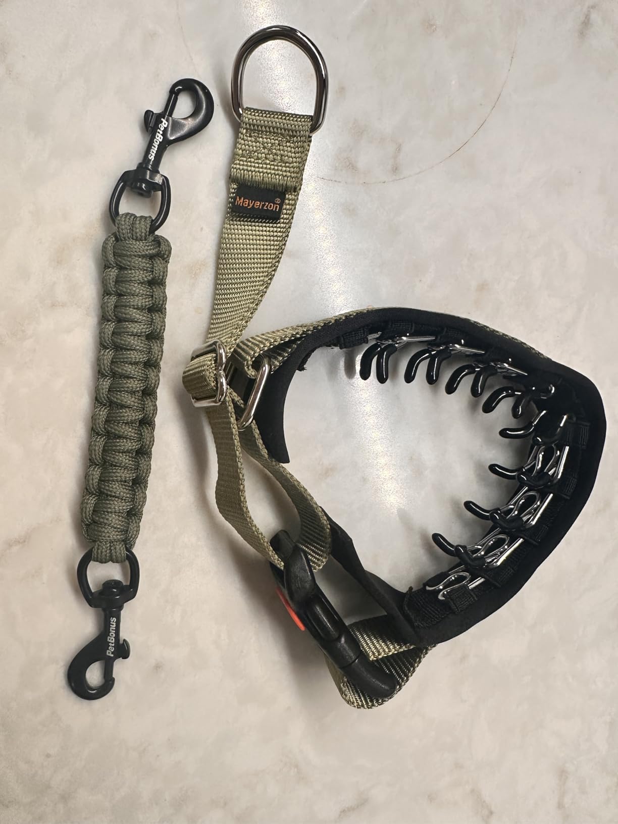 Mayerzon No Pull Dog Collar, Patented Martingale Collar for Small Medium Large Dogs with Buckle and Heavy Duty Nylon for Walking Training Hunting customer photo 1