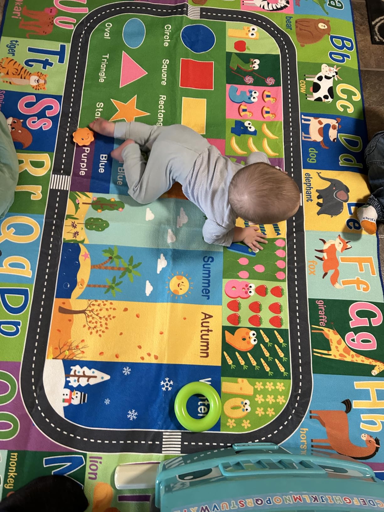 HOMORE Kids Educational Rug, Kids Collection Area Rug for Learning Alphabet, Numbers, Colors, Season and Animal Words, Playmat for Classroom Playroom, 4x6 Feet customer photo 2