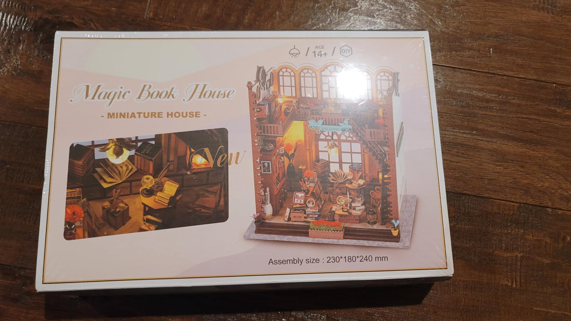 Quanquer Miniature House Kit: Magic Book Store Book Nook with Furniture and LED Light - DIY Kits for Adults - Wooden Doll House - Great Handmade Craft Model - Tiny House Decor Ideal Gifts customer photo 2