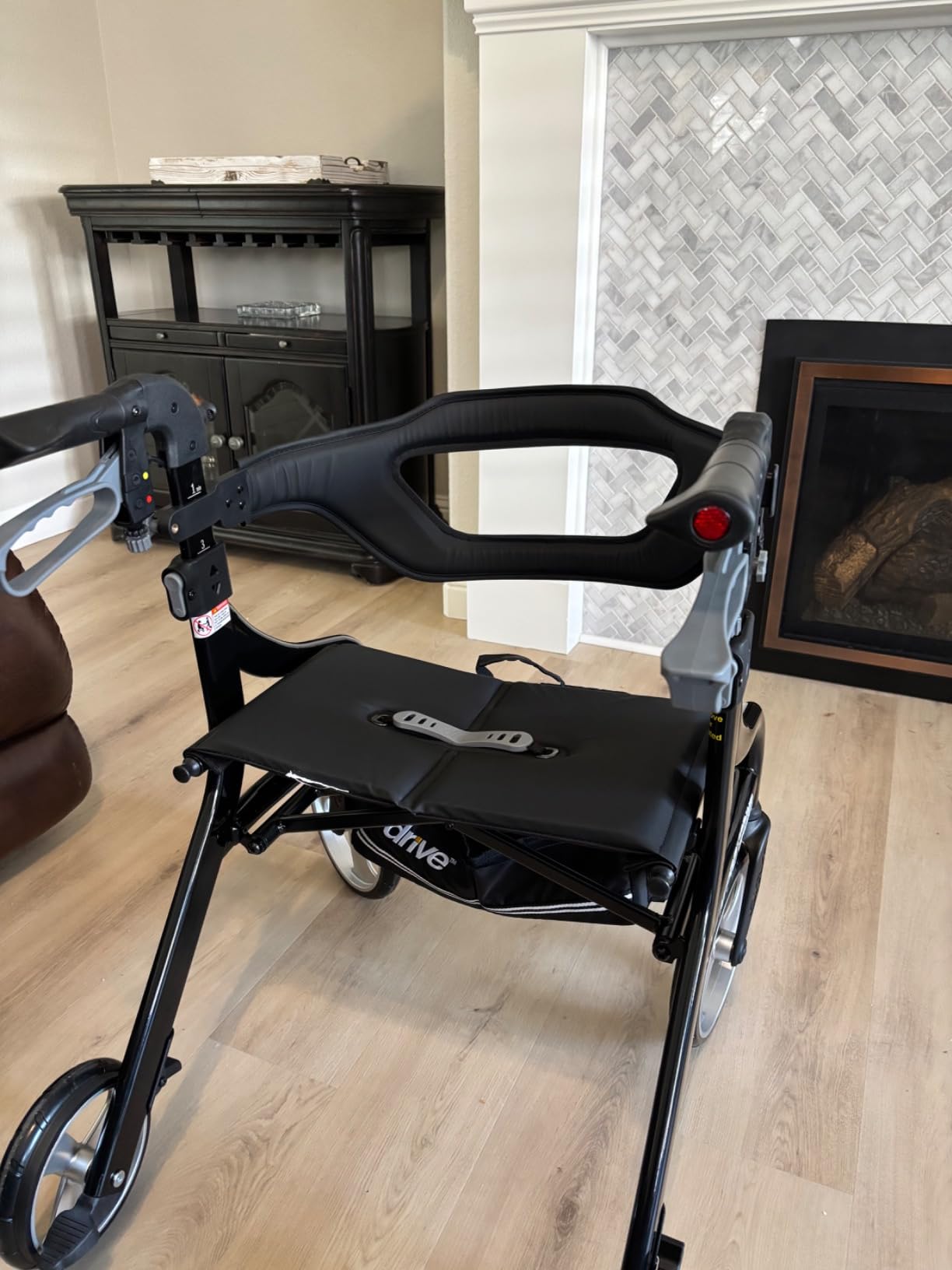 Drive Medical Nitro Sprint Foldable Rollator Walker with Seat - Lightweight Support - Large Wheels - Compact Folding Design - Adjustable Comfort - Standard Size - Red customer photo 1