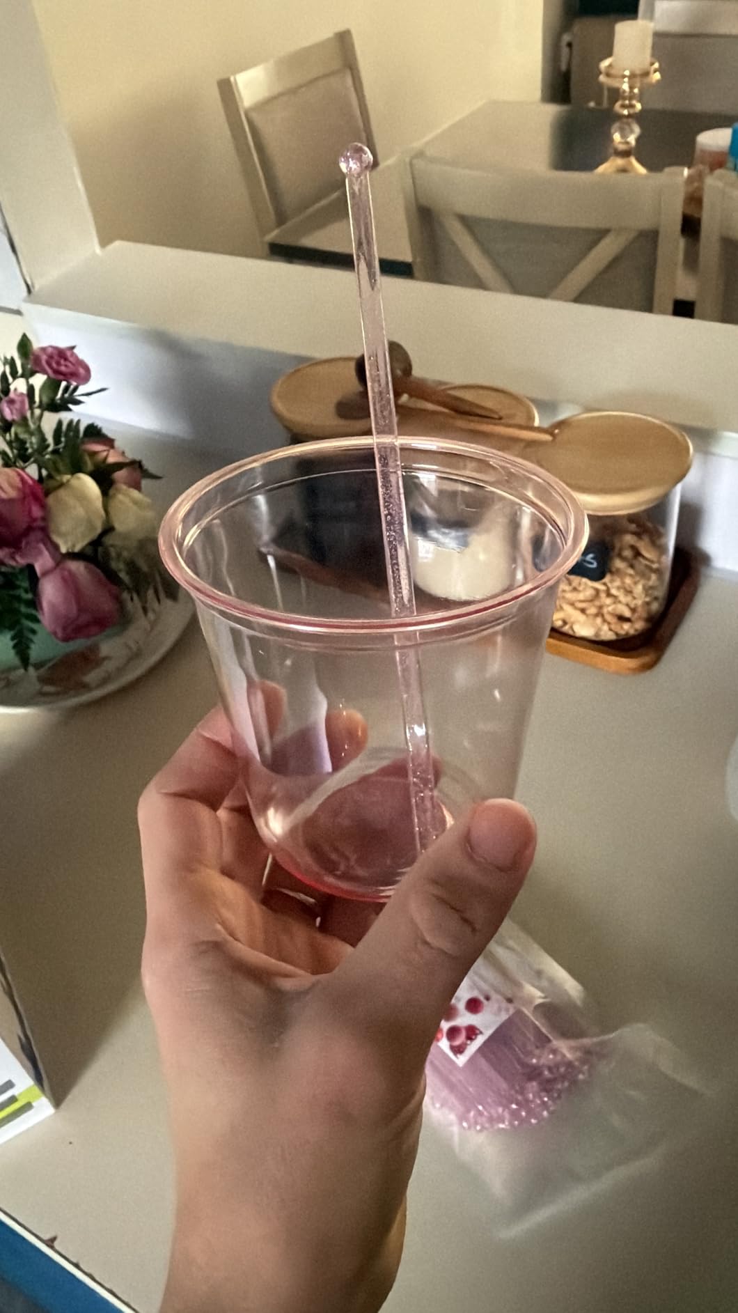 100-PCS 5 Color Plastic Swizzle Sticks, Crystal Cake Pops, Cocktail Coffee Drink Stirrers, Stir Sticks, 7.24 Inch (Pink, Yellow, Blue, Purple, Green) customer photo 1
