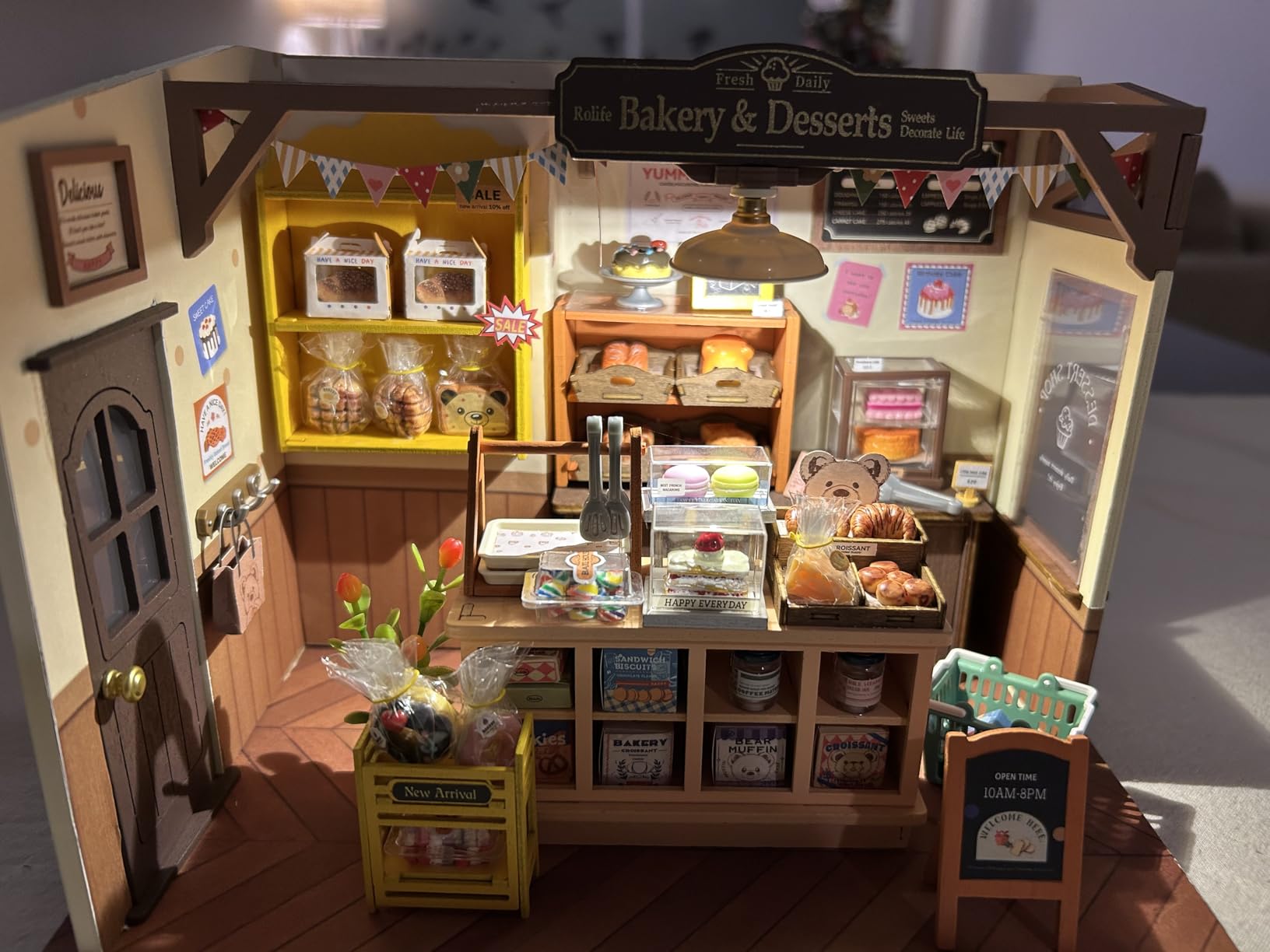 Rolife DIY Miniature Doll House Kit, Build Becka's Bakery Diorama House Building Set with LED Room Hobby Craft for Aduls Uniue Gifts for Adults customer photo 2