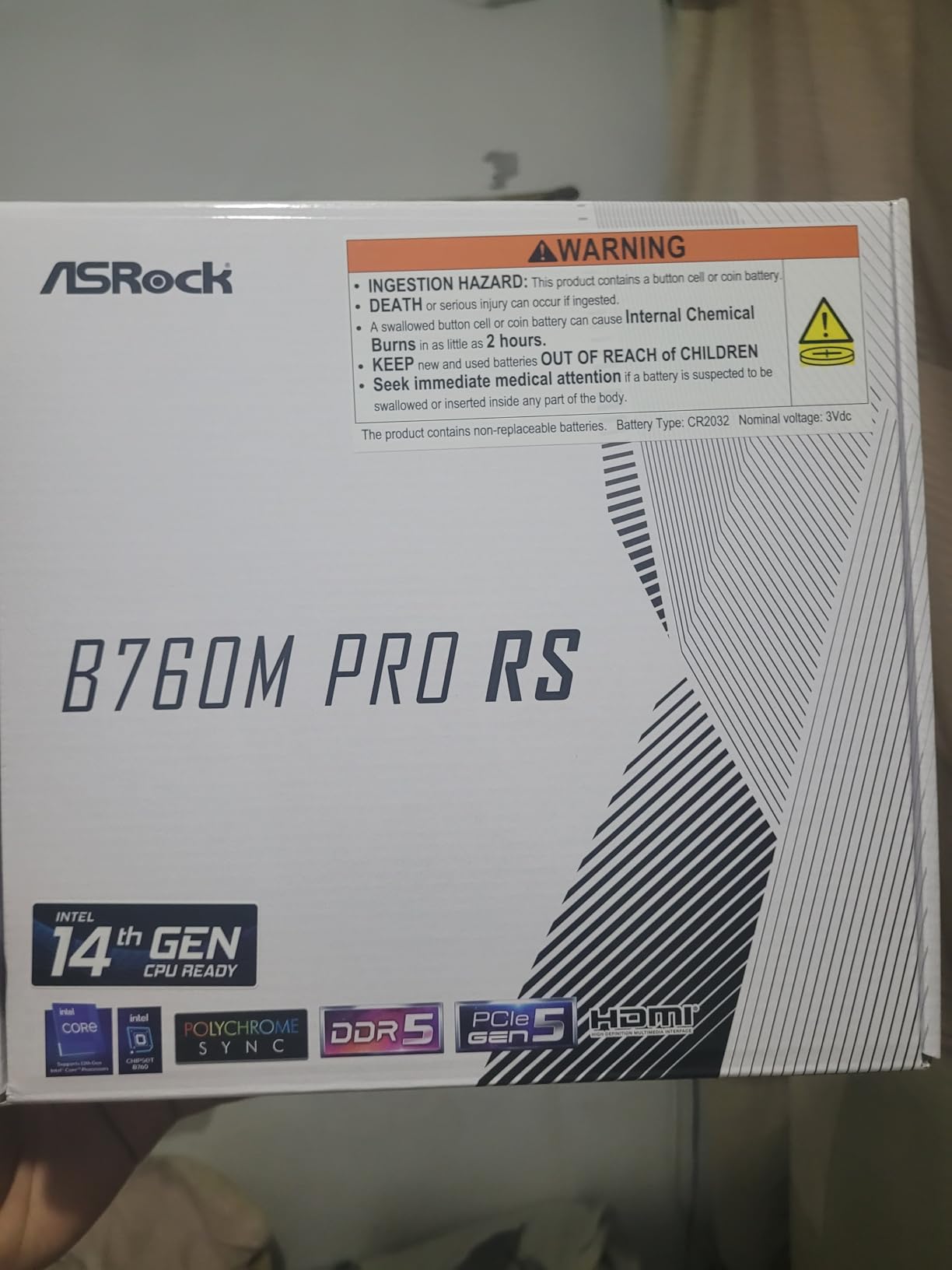 ASRock B760M Pro RS Motherboard DDR5 7200MHz HDMI DisplayPort eDP PCIe Gen5 (Graphics) 14th 13th 12th Gen Intel Core Processors LGA1700 192GB customer photo 1