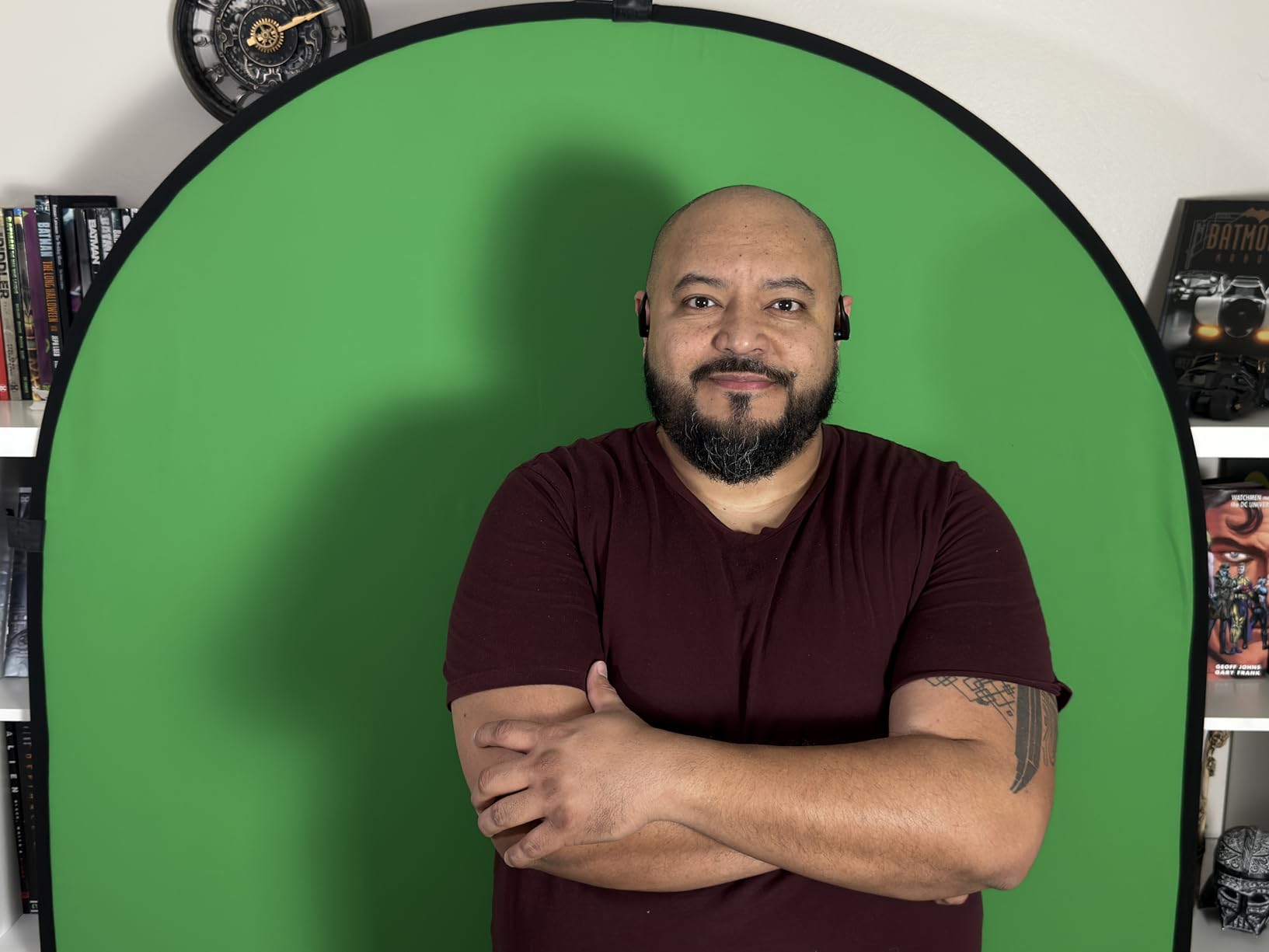 Blue Green Screen Backdrop Double Sided Collapsible Greenscreen Backdrop with Carrying Bag,Portable Pop Up Green Screen Background for Streaming Webcam 39.4 * 59.1