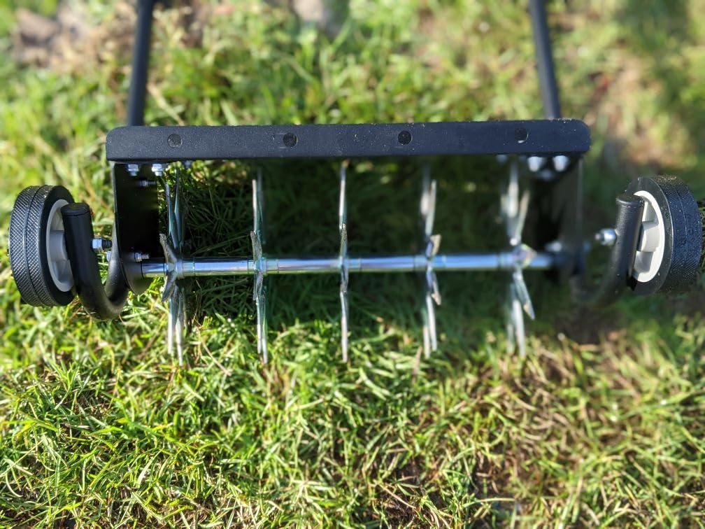 Suchtale 18-Inch Push Spike Aerator, Heavy Duty Rolling Lawn Aerator, Rotary Spike Lawn Aerator, Manual Aeration Equipment with Steel Handle, Suitable for Lawns, Garden, and Yard Grass Aeration customer photo 2