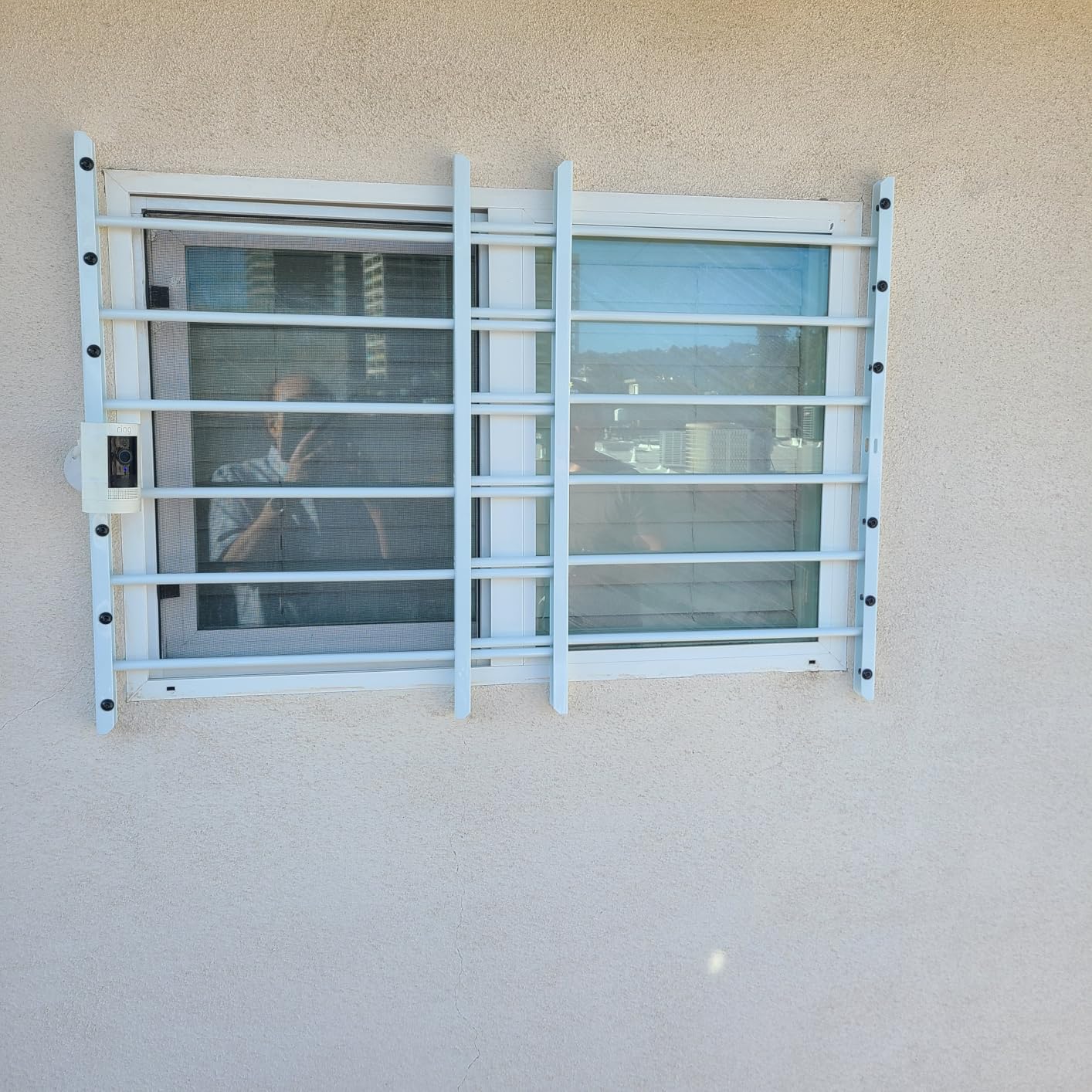 Grisham AWG Fixed Window Security Bars, White, 3 Bars, 14 3/4