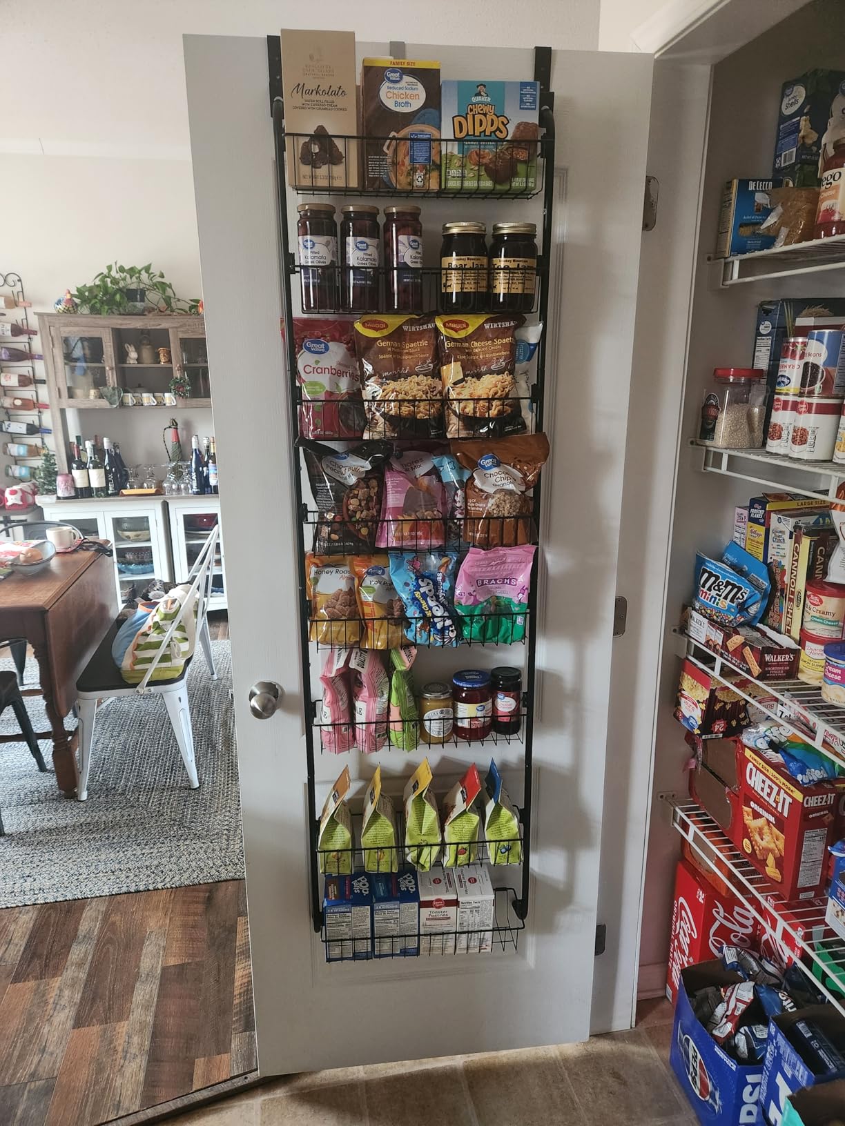Delamu Over the Door Pantry Organizer, 6-Tier Metal Pantry Door Organization and Storage, Hanging Kitchen Basket Spice Rack Seasoning Shelves, Cabinet Door Organizer for Easy Install customer photo 1