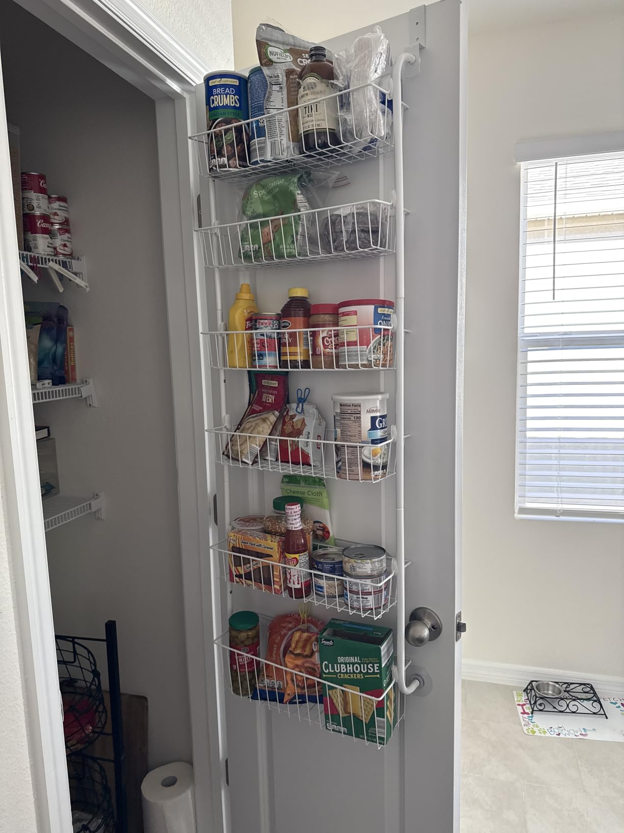 Delamu Over the Door Pantry Organizer, 6-Tier Metal Pantry Door Organization and Storage, Hanging Kitchen Basket Spice Rack Seasoning Shelves, Cabinet Door Organizer for Easy Install customer photo 2