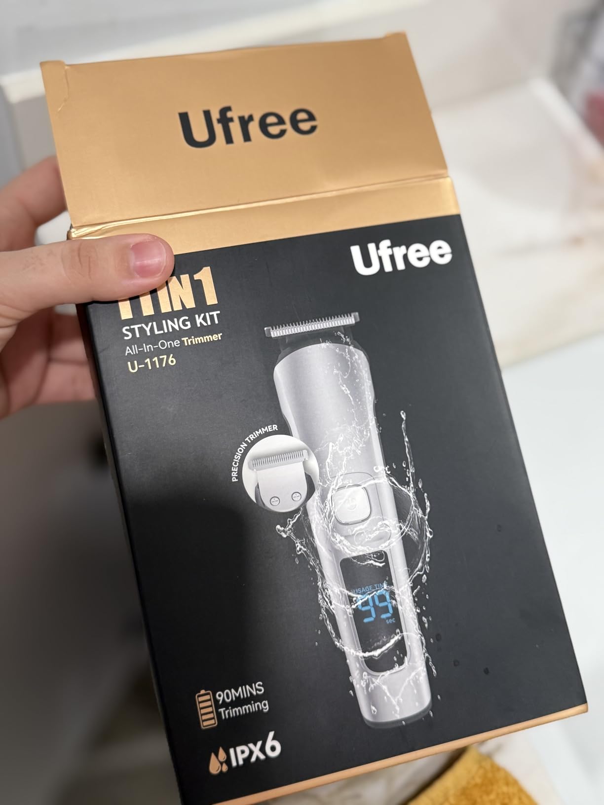 Ufree Gifts for Men, Beard Trimmer with Charging Stand, IPX7 Waterproof Electric Razor Shavers for Men, Clippers for Hair Cutting, Mens Grooming Kit for Mustache Nose Facial Body customer photo 1