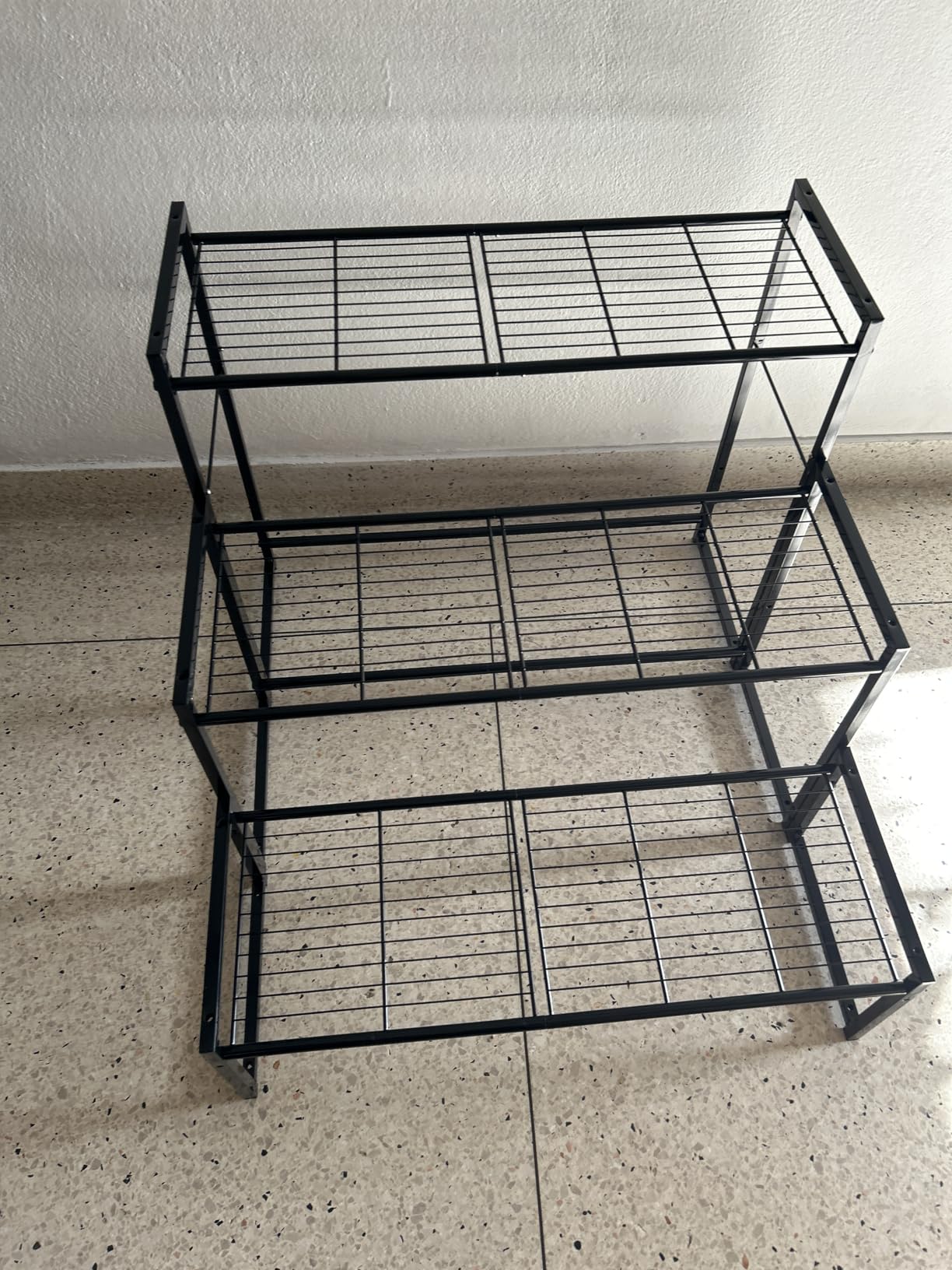 Simple Trending 3 Tier Metal Plant Stand Outdoor Indoor Waterproof, Stackable Heavy Duty Tall Plant Shelf Flower Pot Holder for Garden, Display Rack, Black customer photo 1
