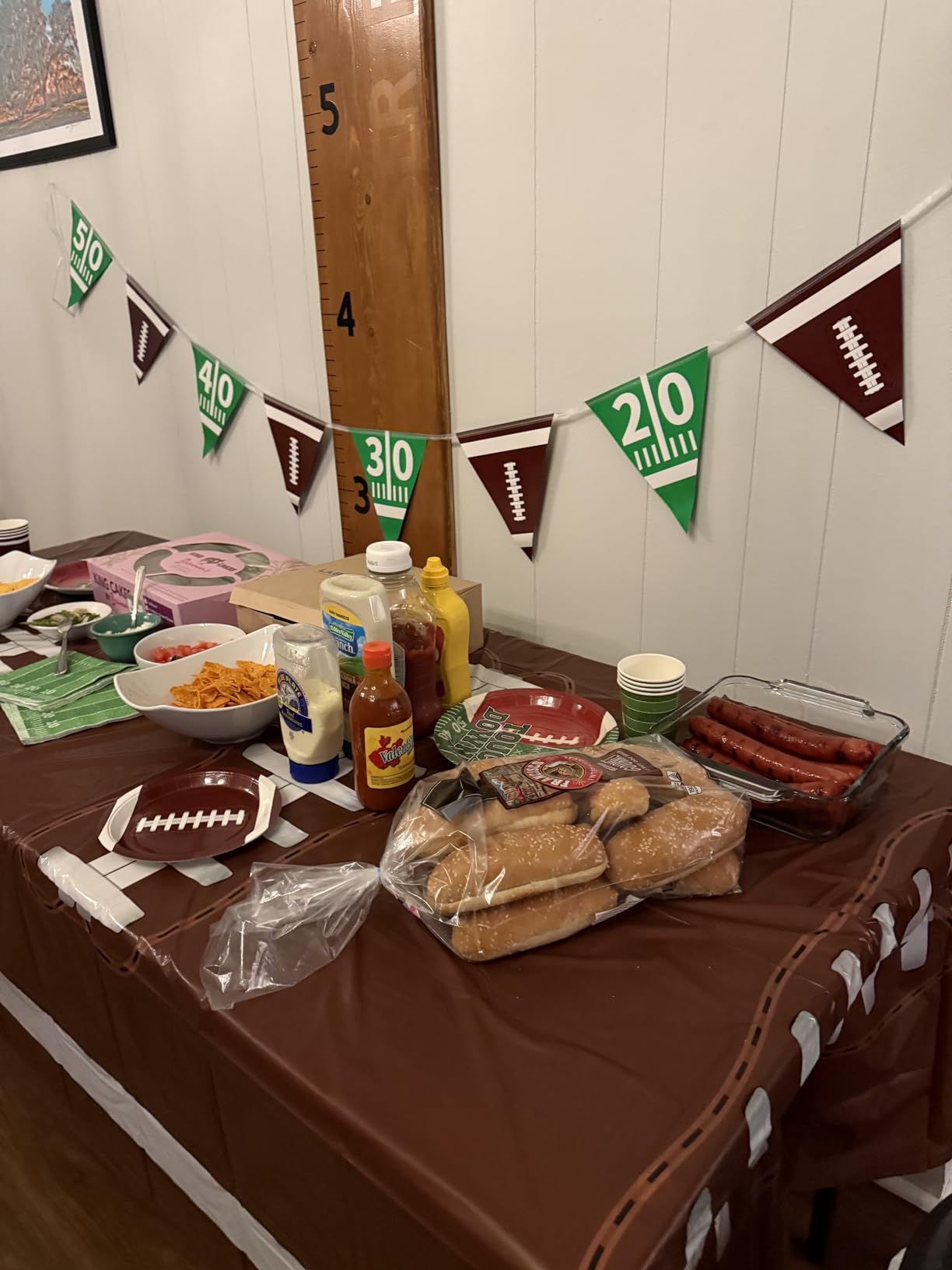 Gatherfun Football Party Supplies Kit Serve 24,Includes Dinner Plates, Dessert Napkins, Cups,Banner and Touchdown Tablecloth for Birthday Gameday Tailgate Decorations, Green (2023053002) customer photo 1