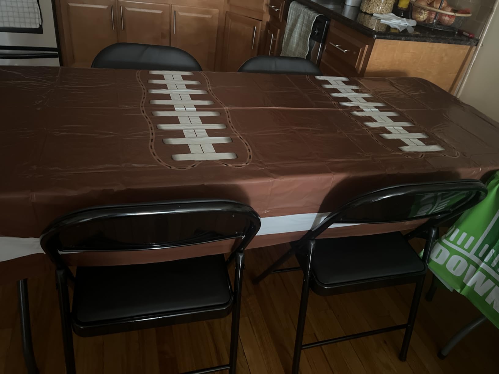 Gatherfun Football Party Supplies Kit Serve 24,Includes Dinner Plates, Dessert Napkins, Cups,Banner and Touchdown Tablecloth for Birthday Gameday Tailgate Decorations, Green (2023053002) customer photo 2