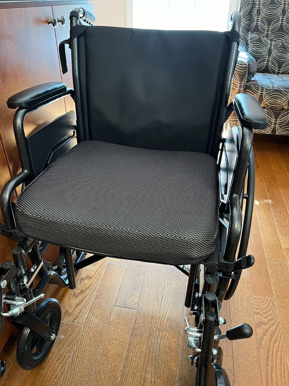 CYLEN Ifoam Gel Infused Memory Foam Layer Wheelchair Cushion - Seat Cushion for Wheelchair-Office Chair, Kitchen Chair, Car Seats-Pressure Sore and Tailbone Pain Relief-High Dense Polyfoam Base (Black) customer photo 2