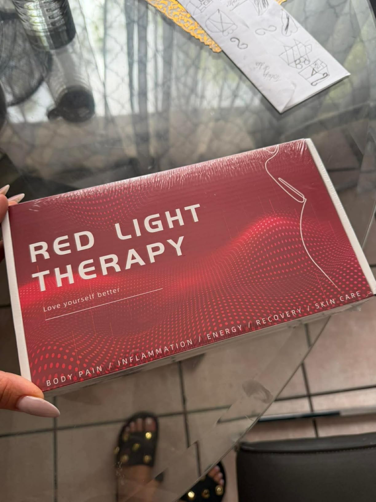 Red Light Therapy Pad for Body Back Knee Shoulder Hands Feet Portable 660nm 850nm Home Use 3 Chips in 1 Infrared Wrap Belt Gift for Women Men (Corded) customer photo 1