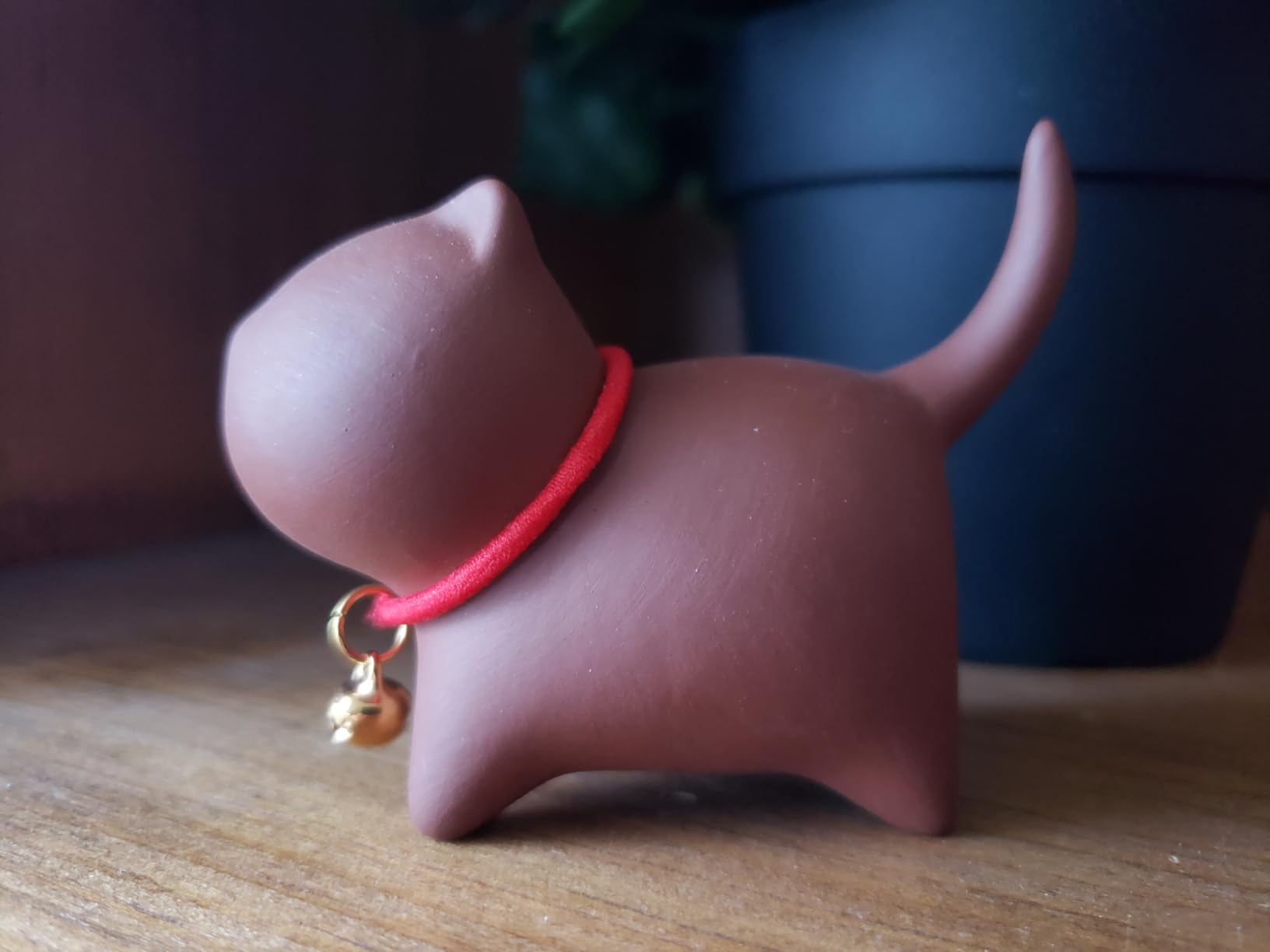 MOZEO One Set Cute Kitten Tea Pet Purple Sand Handcrafted for Kung Fu Tea Set Acessories for Table Room/Home/Office Tearoom Chinese Kungfu Tea Pet Gift for Tea Lovers (2pcs) customer photo 2