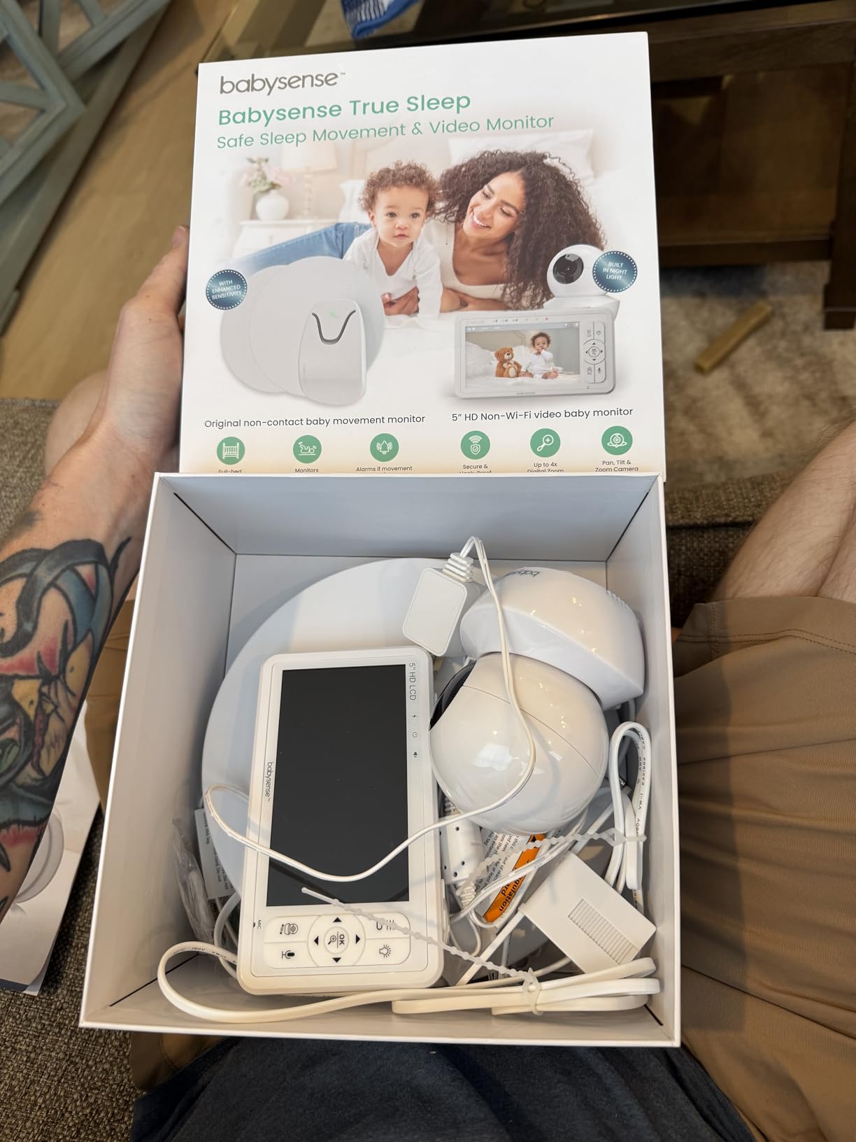 Babysense True Sleep HD Video Baby Monitor with Camera and Audio & Baby Sleep Breathing Movement Monitor, No Wifi, Non Wearable Non Contact Monitoring with 2 Under-Mattress Sensors, Full Crib Coverage customer photo 1