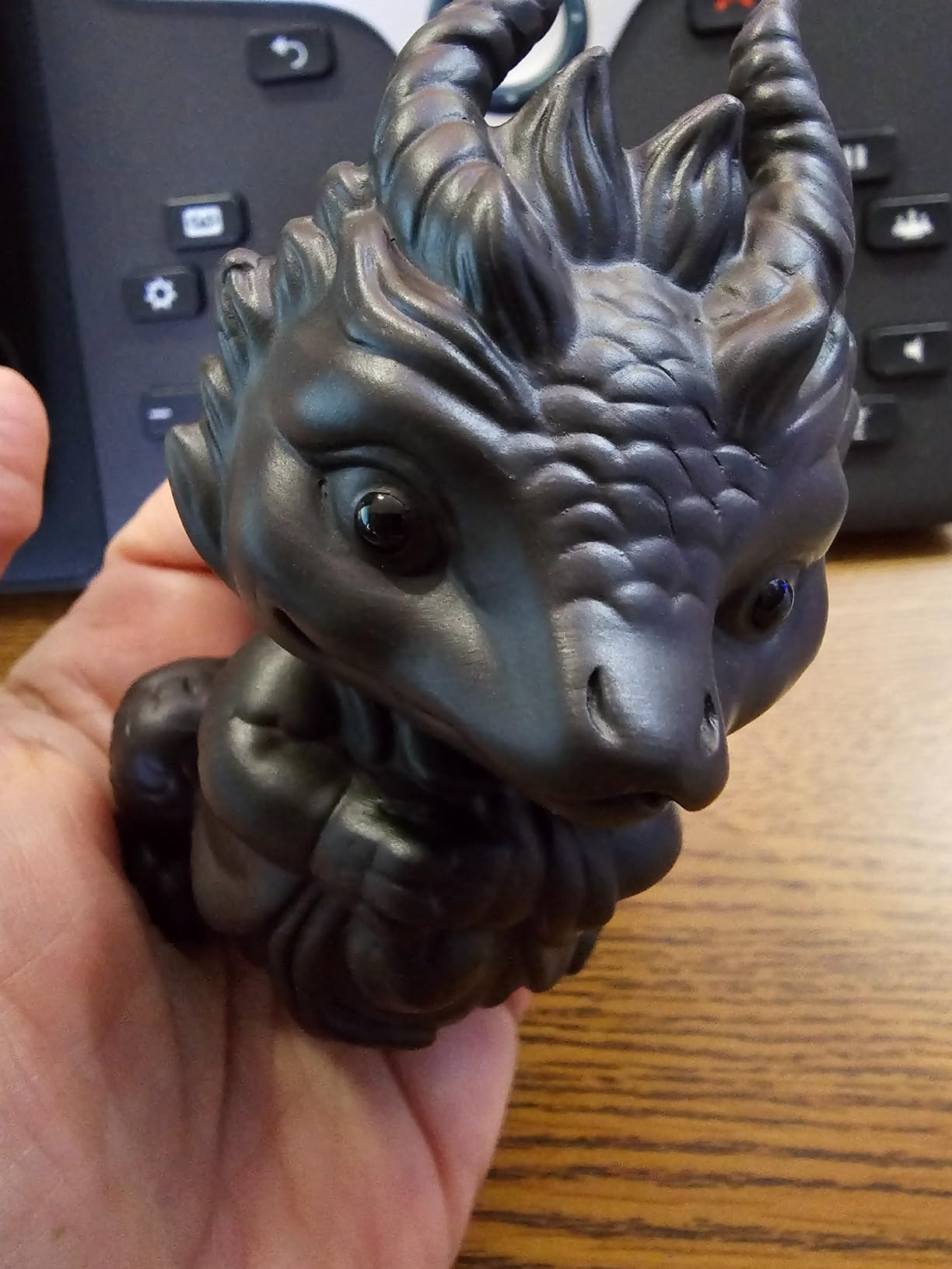 Chinese Zisha Dragon Tea Pet, Handmade Purple Clay Tea Pet for Kung Fu Tea Tray, Ceramic Decorate Kungfu Tea Tray Accessories (K) customer photo 1