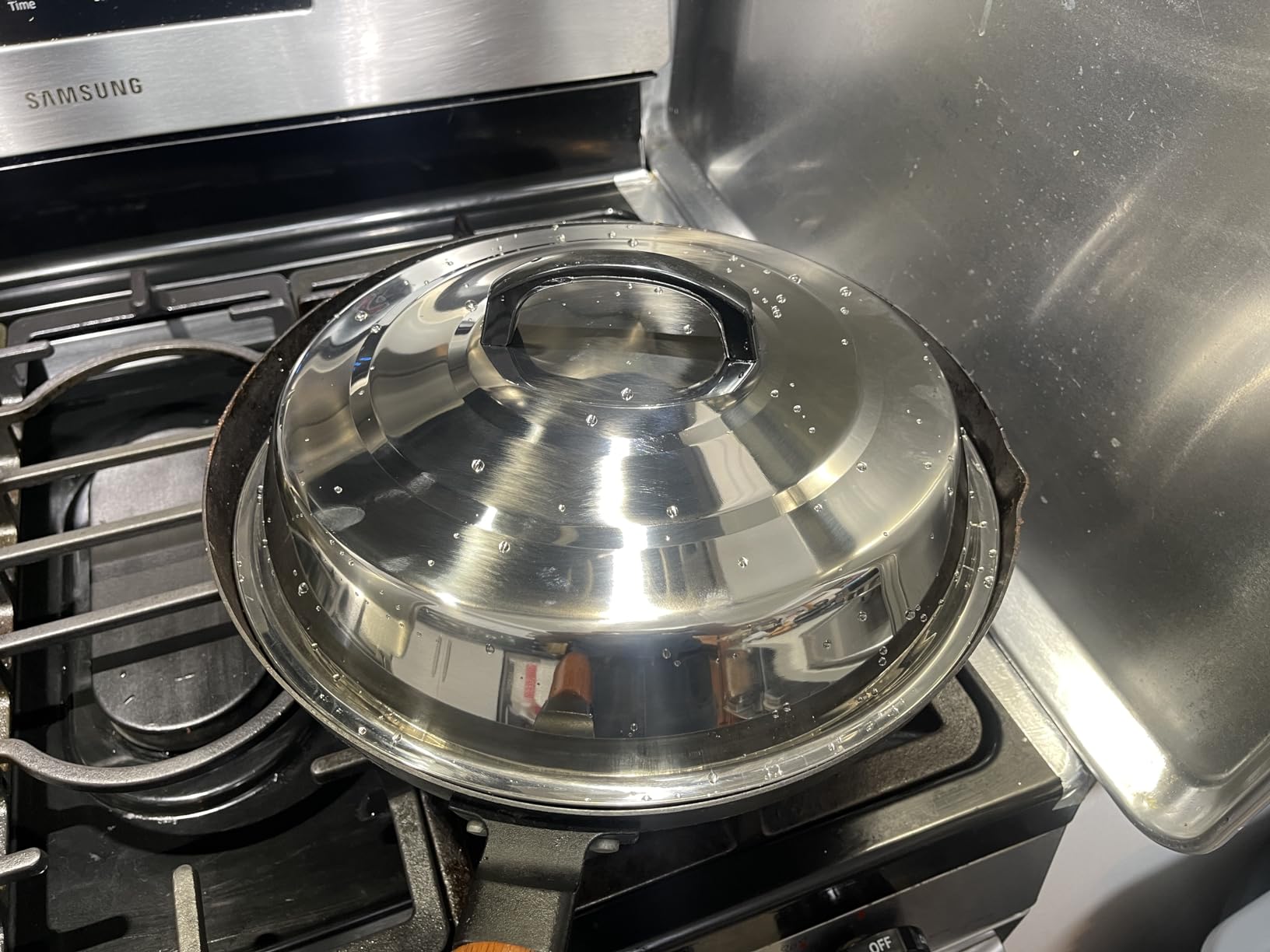 Round Basting Cover - 2 Pieces, 12.2 Inch Metal Steamer Dome Grill Accessories for Blackstone, Cheese Melting Dome for Griddle Cooking customer photo 1