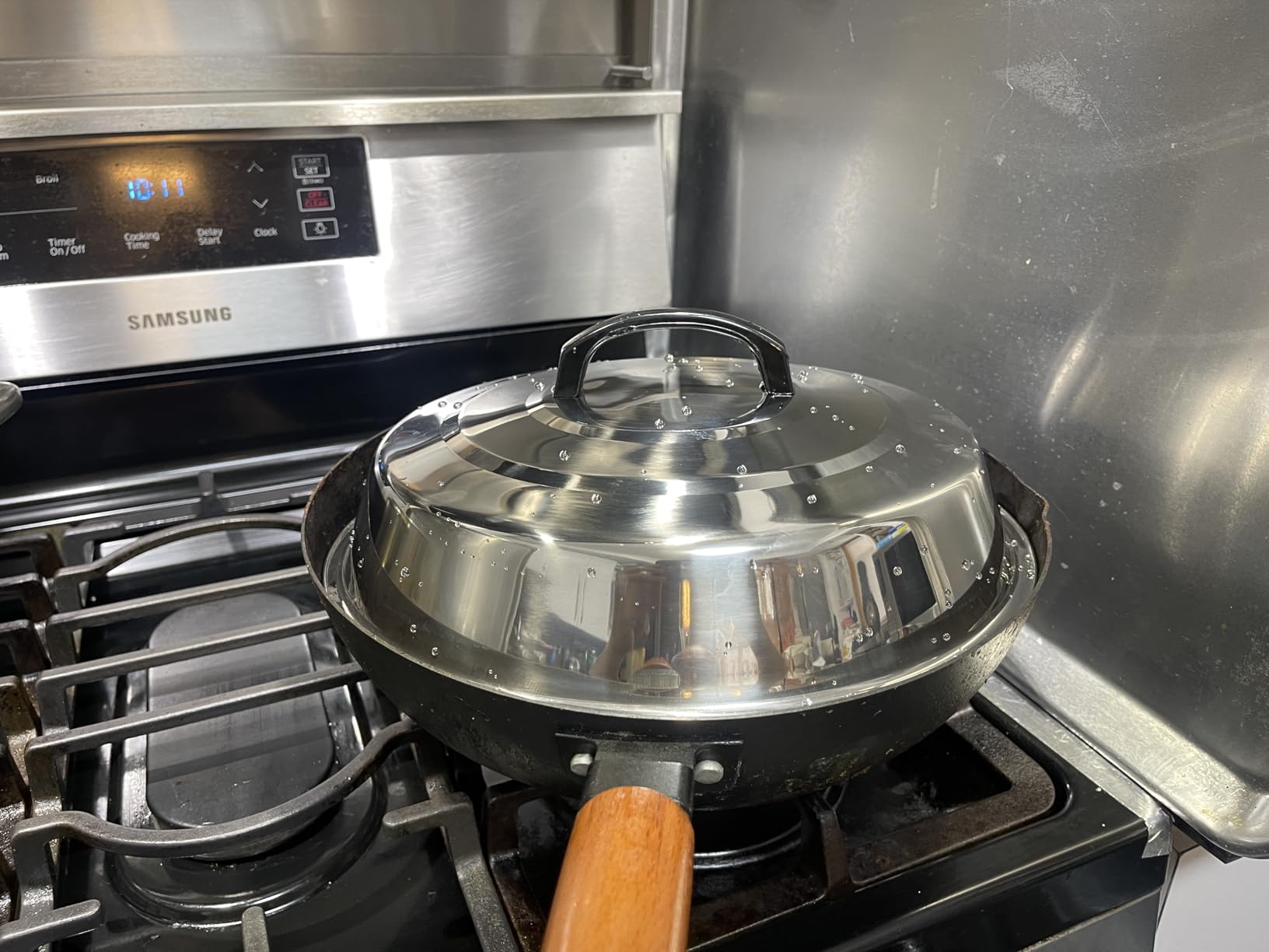 Round Basting Cover - 2 Pieces, 12.2 Inch Metal Steamer Dome Grill Accessories for Blackstone, Cheese Melting Dome for Griddle Cooking customer photo 2
